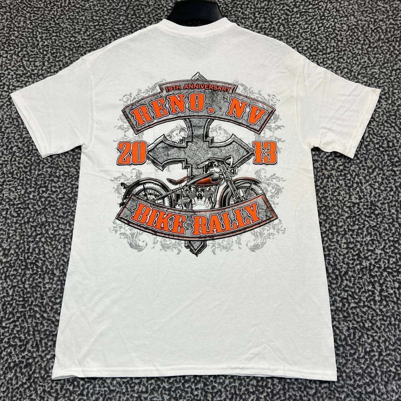 Gildan Vintage Reno Bike Rally Shirt Men L Short Sleeve Deadstock Size US L / EU 52-54 / 3 - 1 Thumbnail