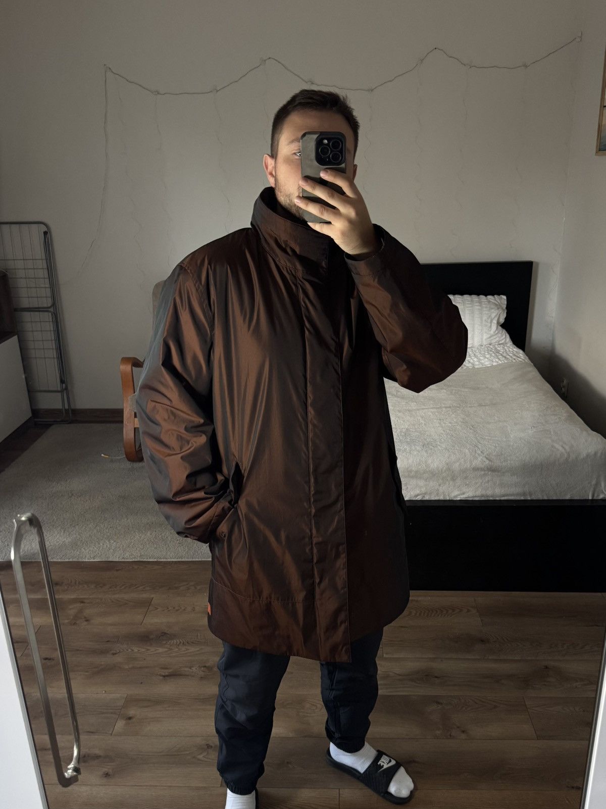 Hugo Boss Hugo Boss OBalt Brown Hooded Nylon Parka Coat Rare Luxury Size US XL / EU 56 / 4 - 22 Thumbnail