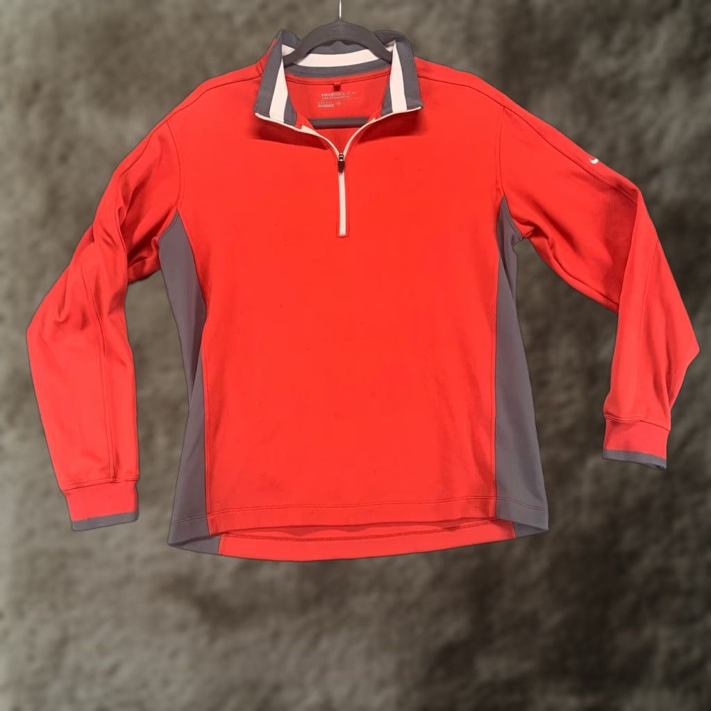 Nike Nike Jacket Womens Medium Red Golf Tour Performance Long Sleeve Quarter Zip Size M / US 6-8 / IT 42-44 - 1 Thumbnail