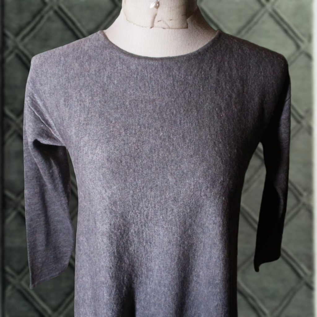 Eileen Fisher EILEEN FISHER Gray Merino Tencel Asymmetrical Sweater Top Women’s S/P Size S Casual Sleeve Knit Wool Pullover Regular Fit Size S / US 4 / IT 40 - 1 Thumbnail