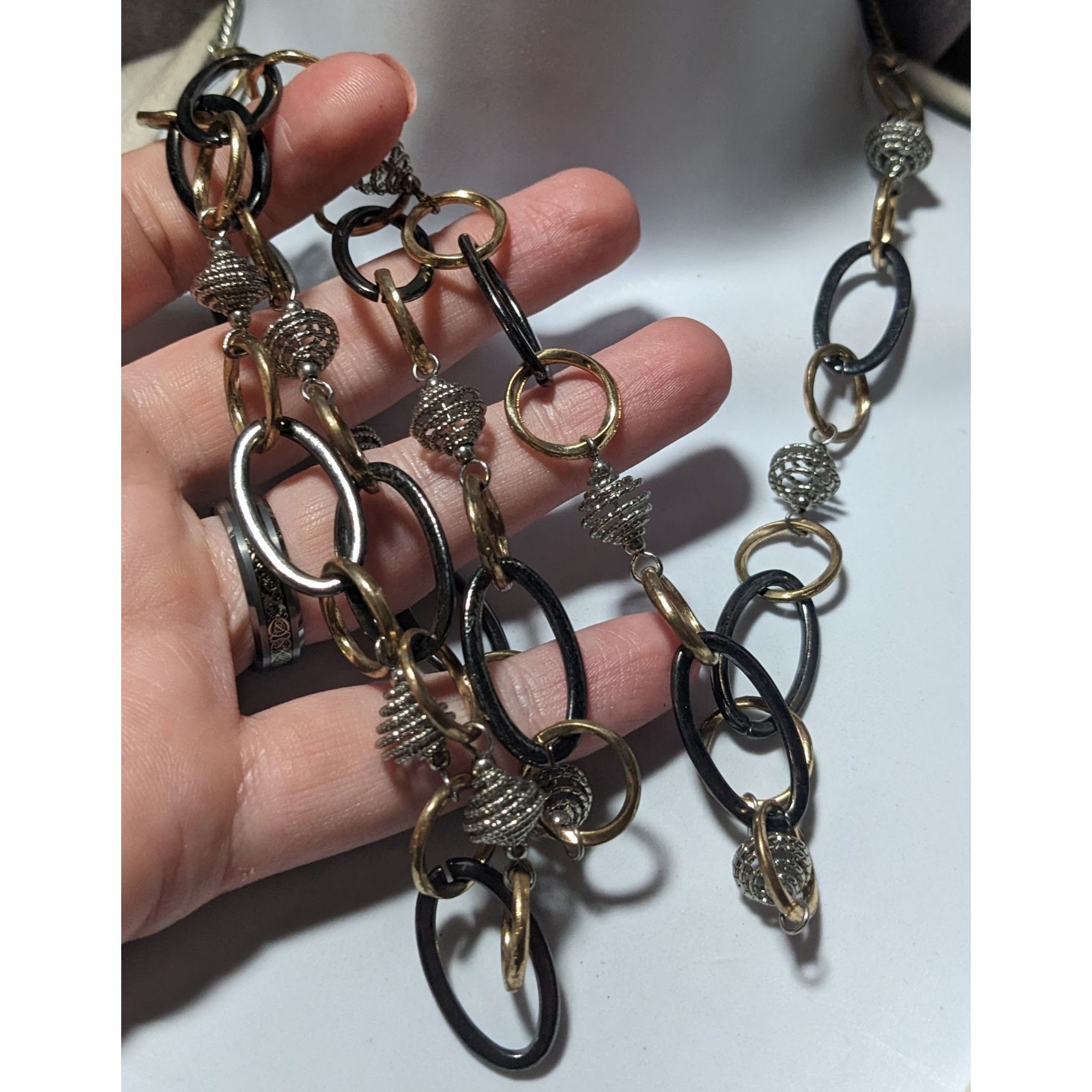 Other Multi Metallic Statement Chain Necklace Size ONE SIZE - 6 Thumbnail