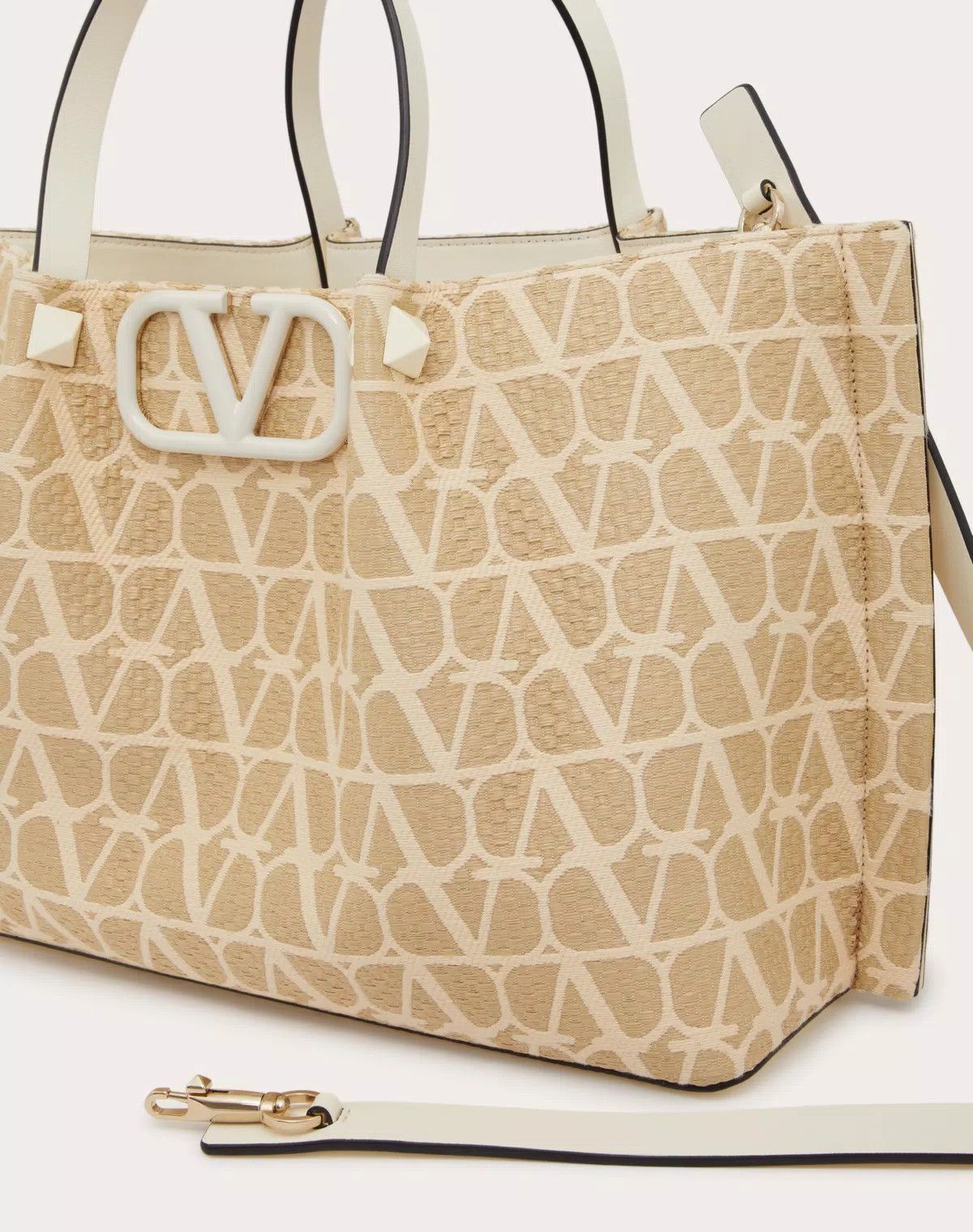 Valentino oc11z0725 Size:OS/Iconographe Raffia Shopping Bag in Beige Size ONE SIZE - 7 Thumbnail