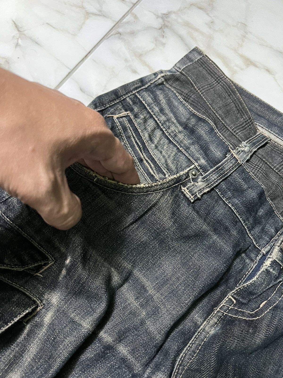 Japanese Brand × PPFM 💥DOUBLE WAIST💥PPFM MULTIPOCKET DISTRESS PUNK JEAN Size US 31 - 12 Thumbnail