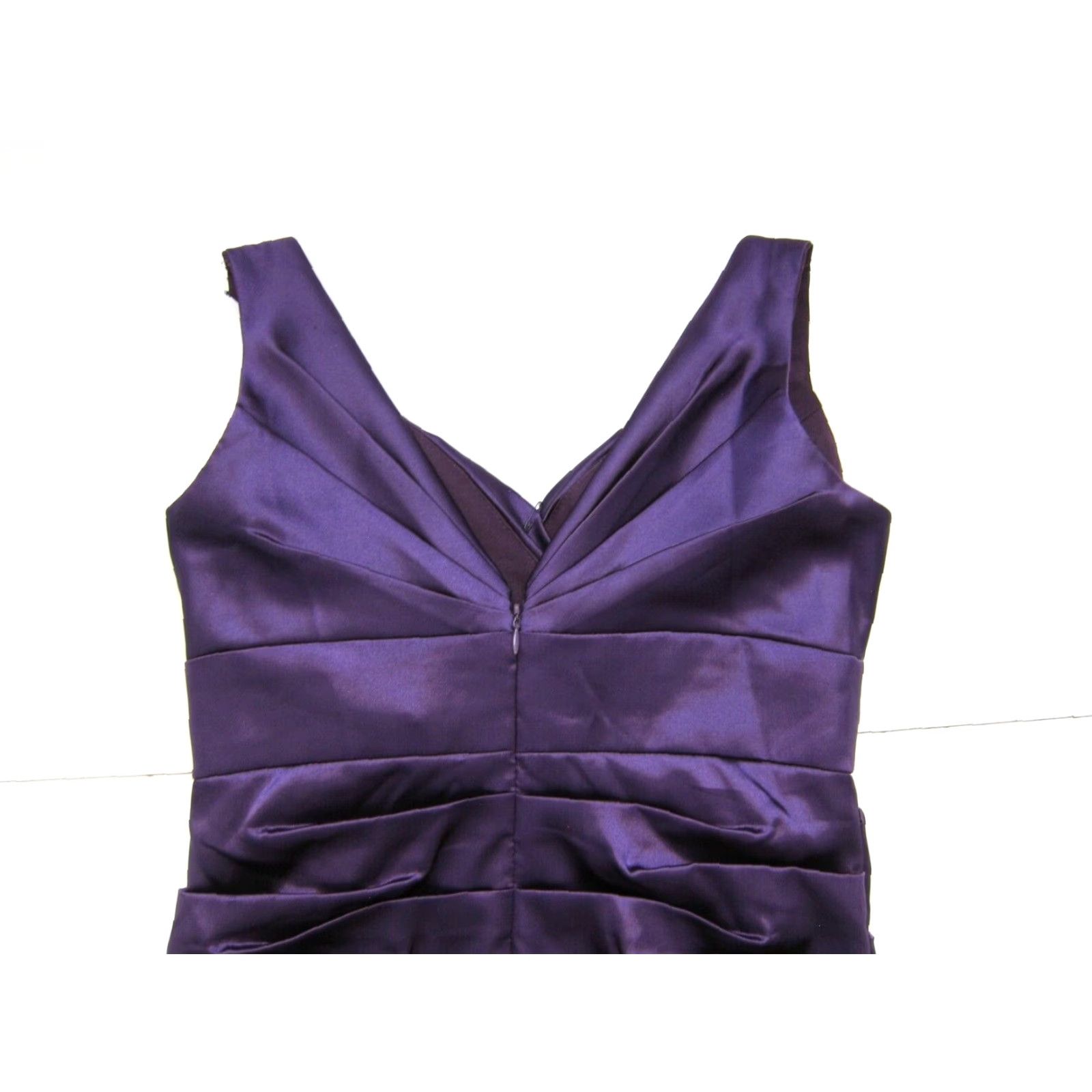 Vintage Vtg Cinderella Divine Purple Satin Ruched V-Neck Floral Mermaid Gown Dress M Size M / US 6-8 / IT 42-44 - 6 Thumbnail