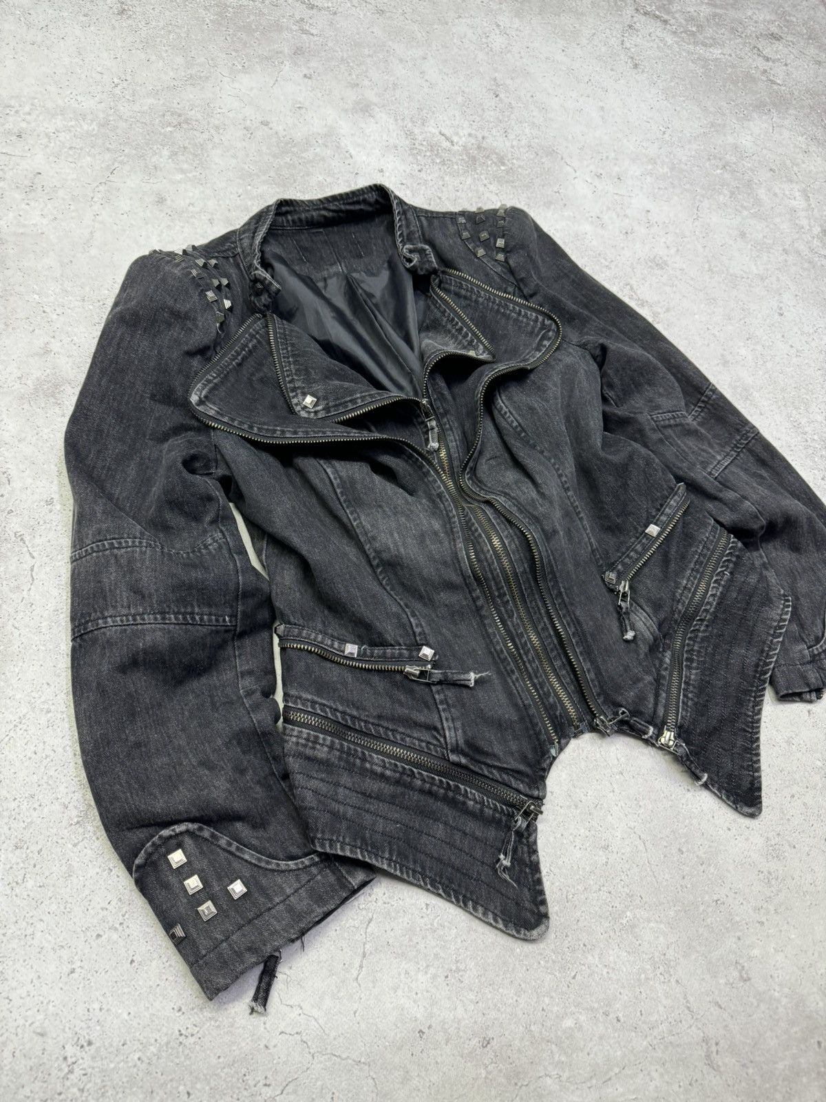 KMRii Vintage Multi-Zip Double Zip Denim Jacket Size US M / EU 48-50 / 2 - 6 Thumbnail