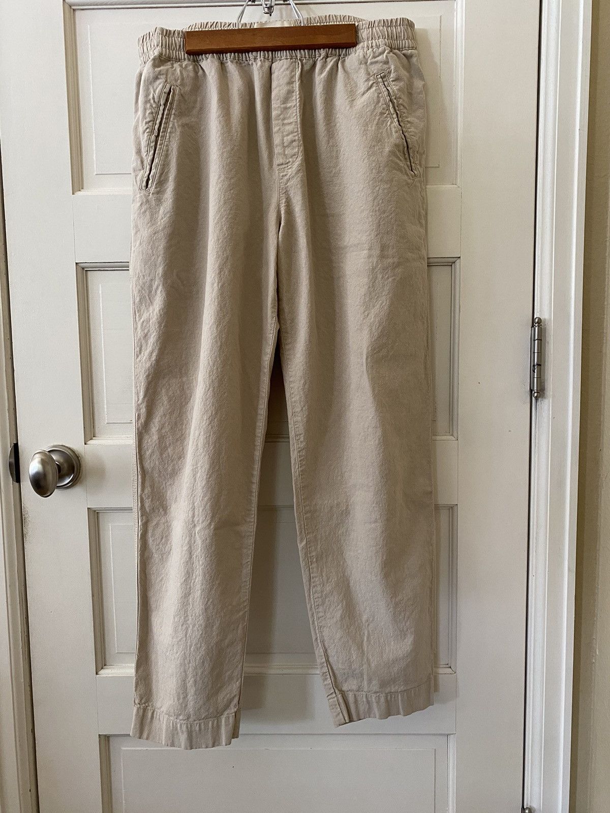 Folk Drawstring Assembly Pant Stone Linen/Cotton Size US 32 / EU 48 - 1 Thumbnail