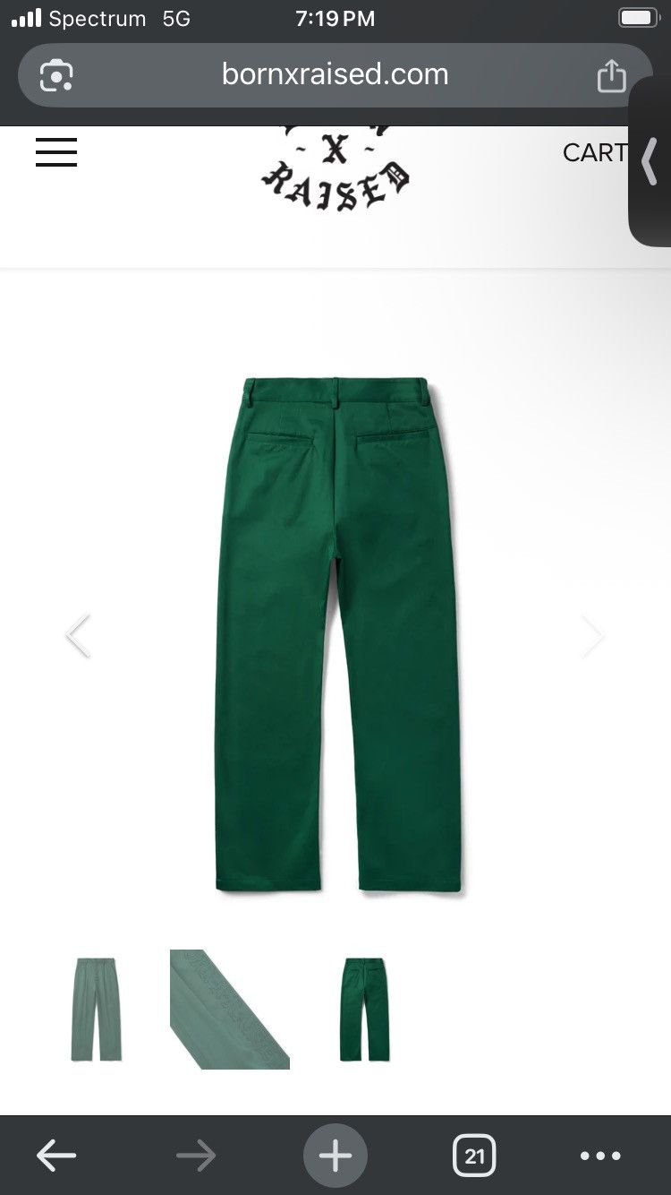 Born X Raised BXR TONAL EMBROIDERED WORK PANTS: EMERALD GREEN Size US 30 / EU 46 - 5 Thumbnail