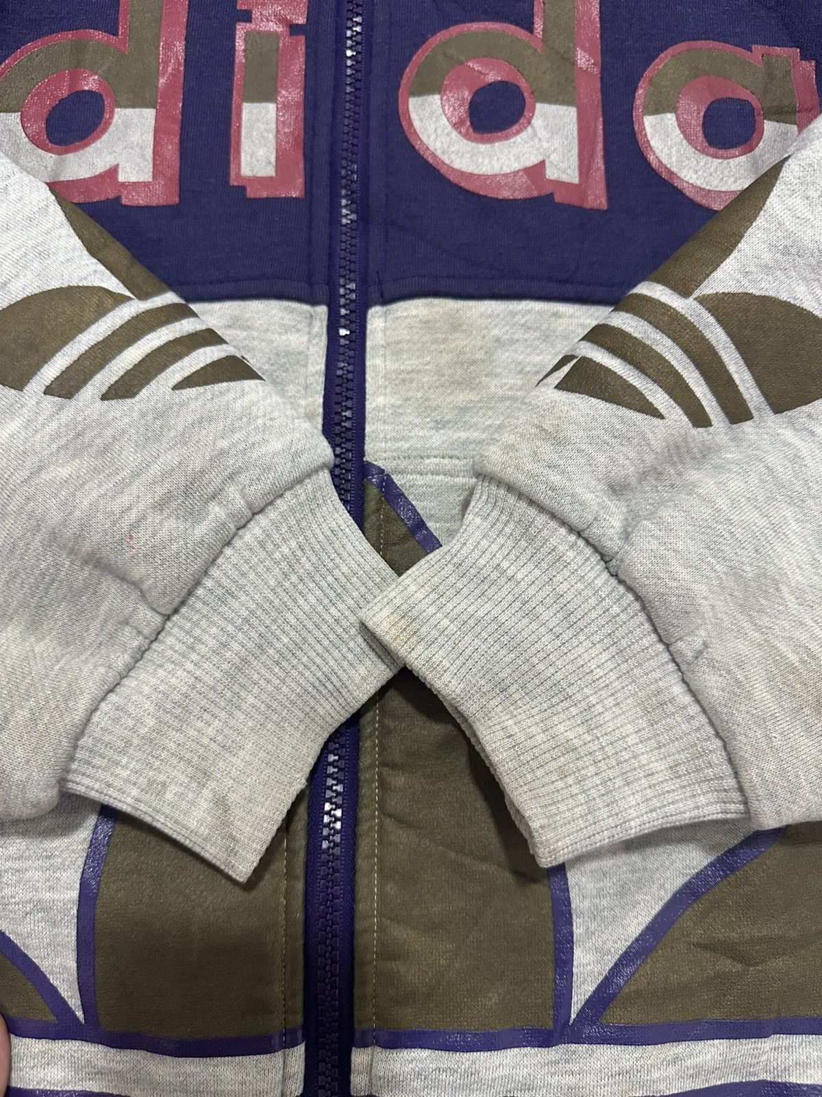 Adidas Vintage Adidas Zipper jacket With hoodies Big Logo Design Size US M / EU 48-50 / 2 - 9 Thumbnail