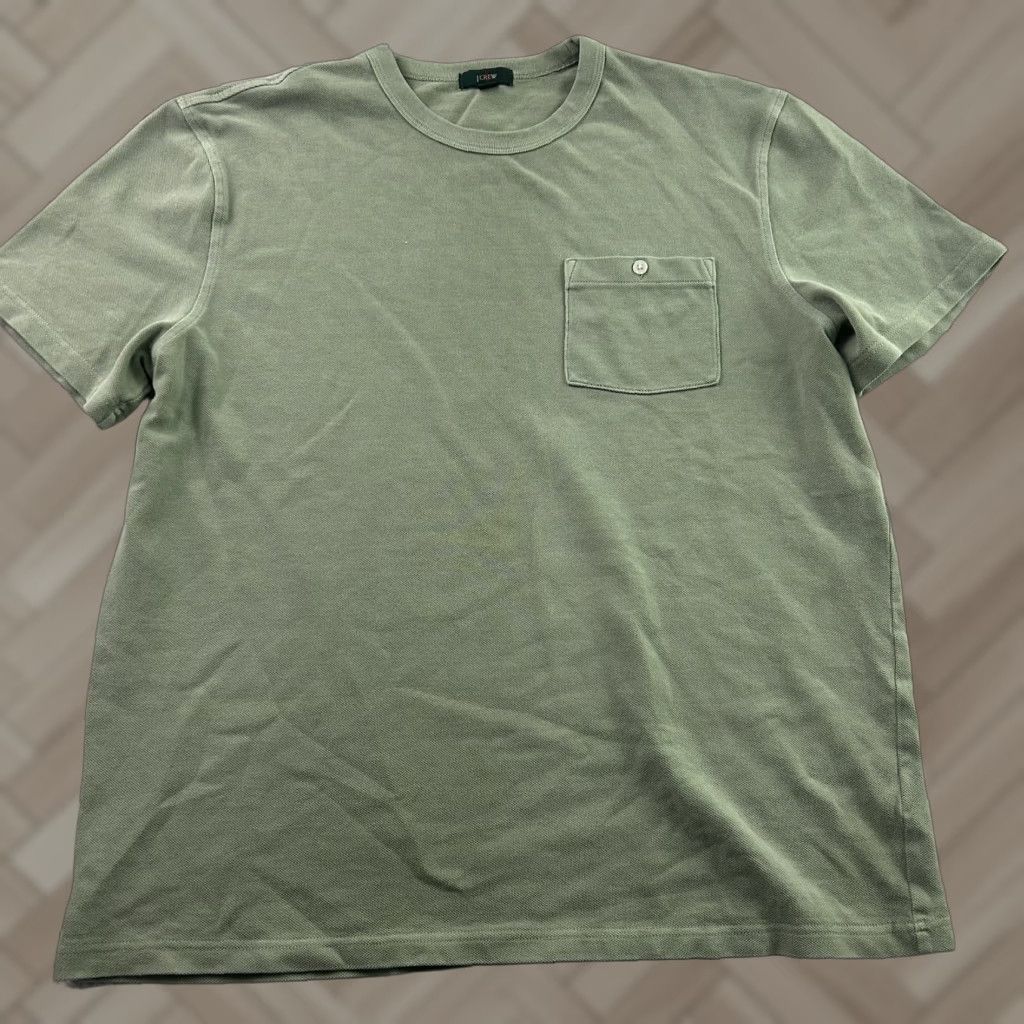 J.Crew VINTAGE J.CREW Pique Knit Short Sleeve Pocket Shirt Men's Large Green Shirt Pocket J.CREW Vintage Green L Mens Size US L / EU 52-54 / 3 - 1 Thumbnail