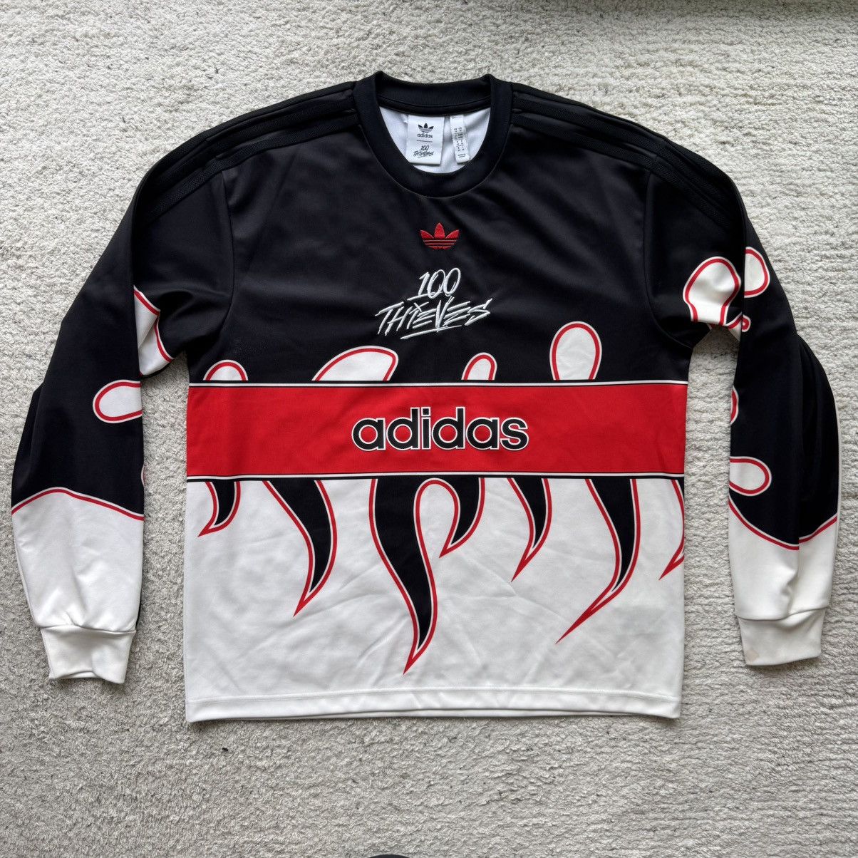 100 Thieves × Adidas Adidas Originals Long Sleeve Jersey x 100 Thieves Size US M / EU 48-50 / 2 - 1 Thumbnail