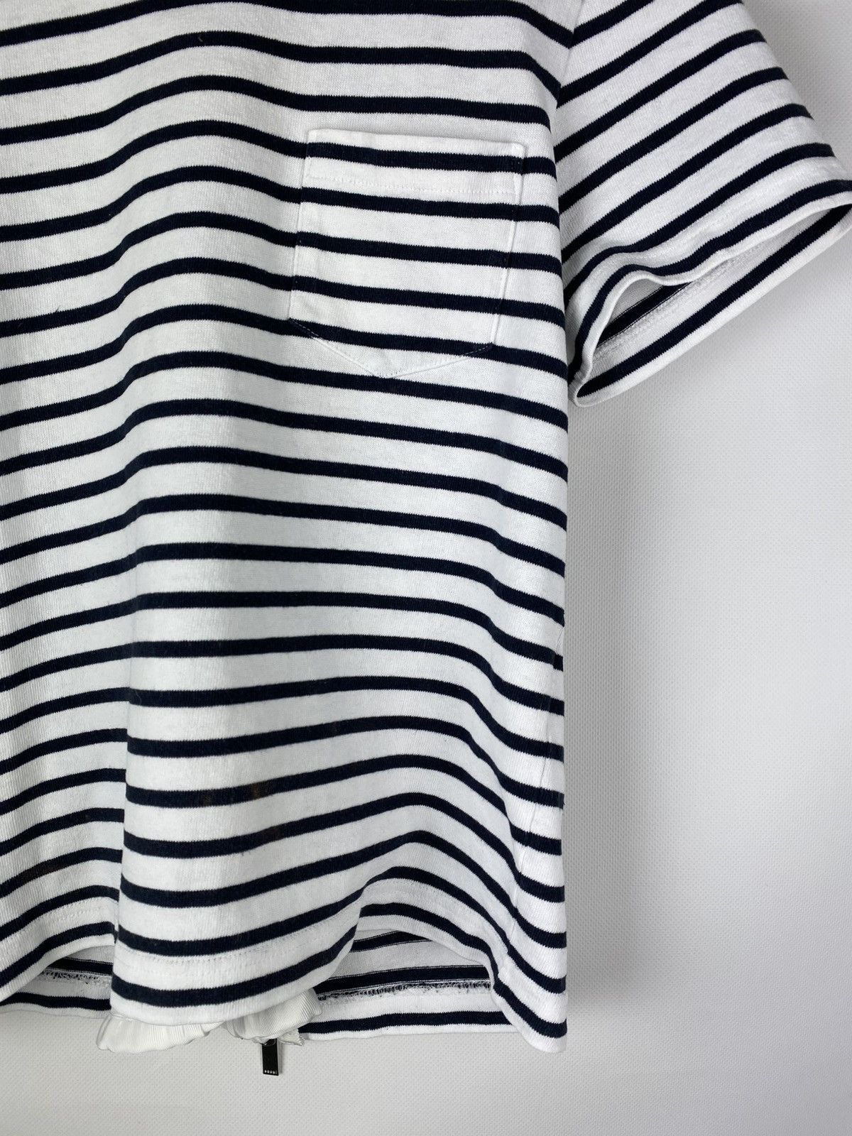 Japanese Brand × Sacai Sacai ladies striped back zip chest pocket t shirt size 3 Size L / US 10 / IT 46 - 6 Thumbnail