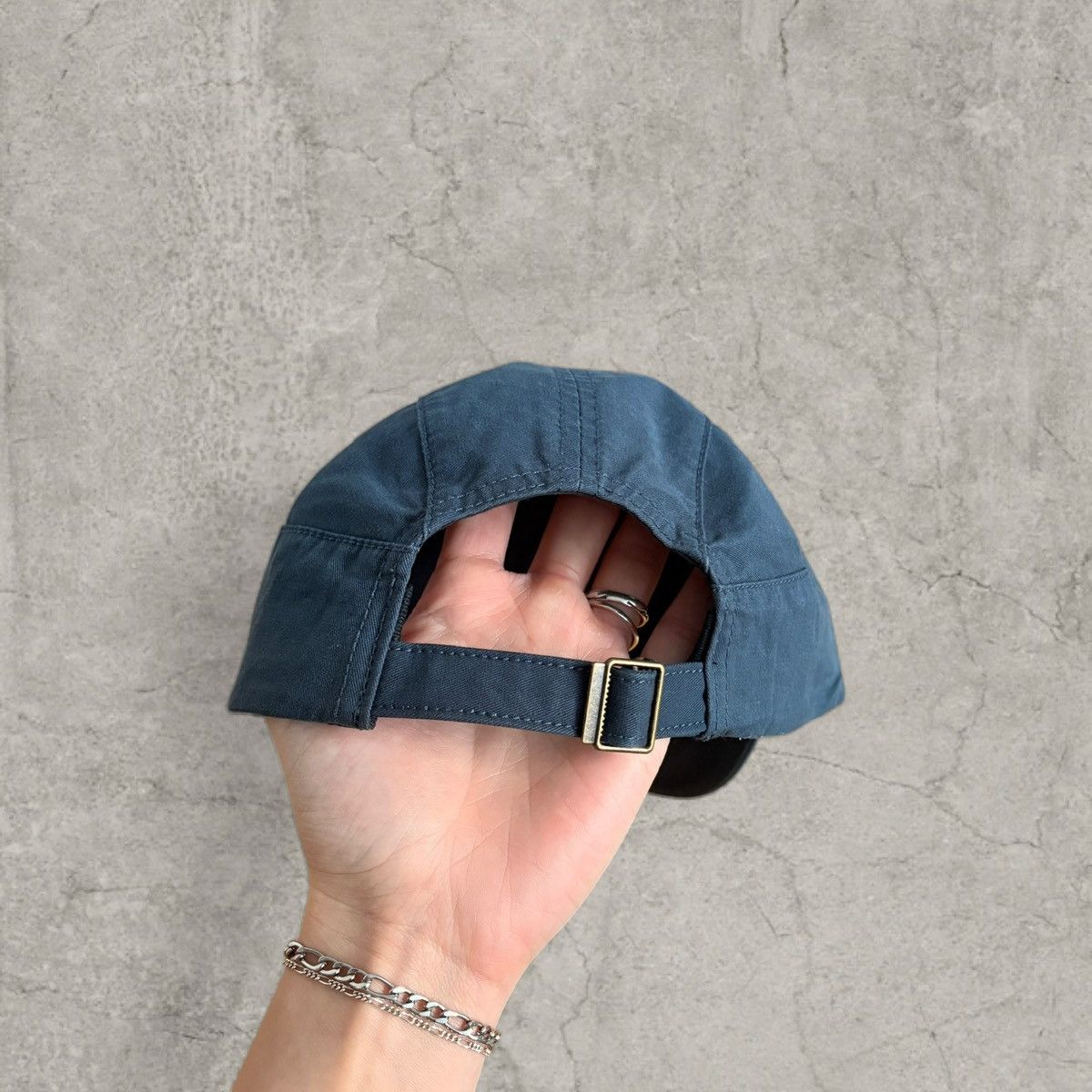 Japanese Brand Cool vintage style cap, blue with beige logo. One size Size ONE SIZE - 3 Thumbnail