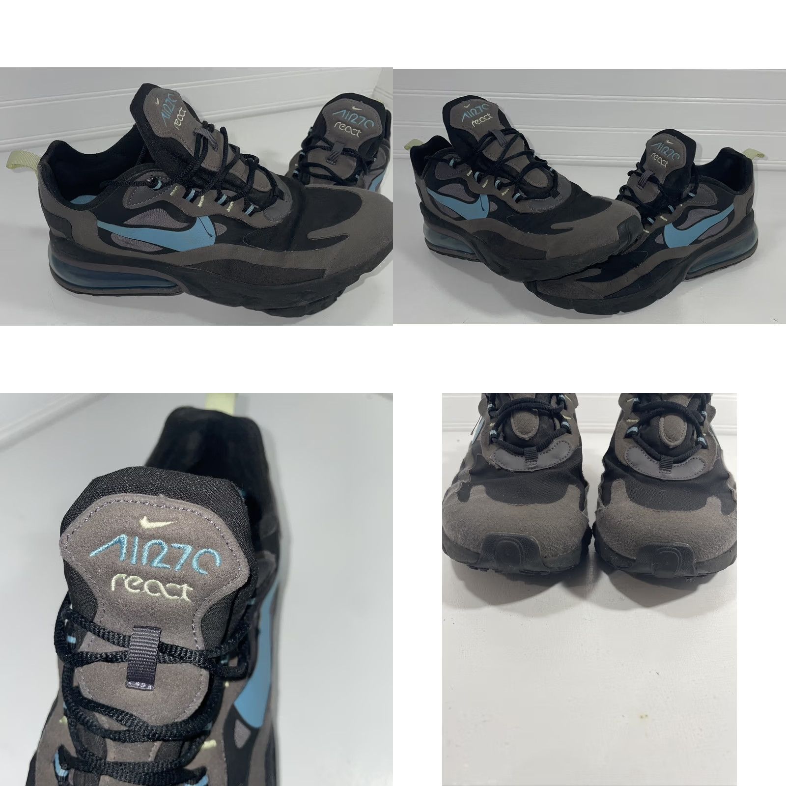 Nike Nike Sneaker Mens Black Air Max React C13866 Size Gray Blue Swoosh Size US 8 / EU 41 - 10 Thumbnail