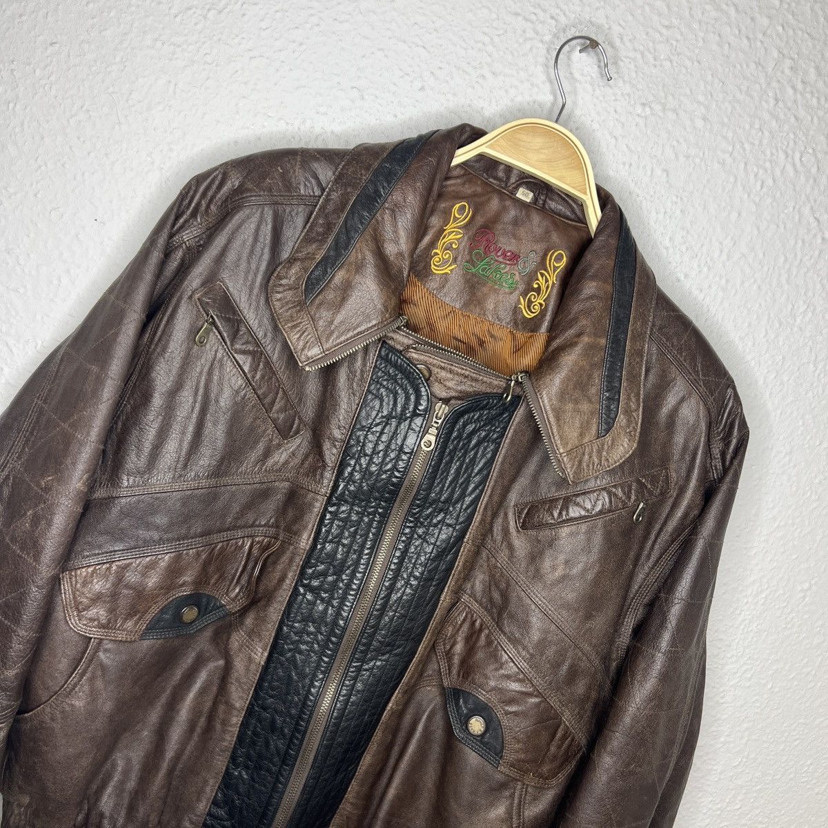 Leather Vintage Brown Leather Motor Biker Jacket Trucker Genuine Size US M / EU 48-50 / 2 - 4 Thumbnail