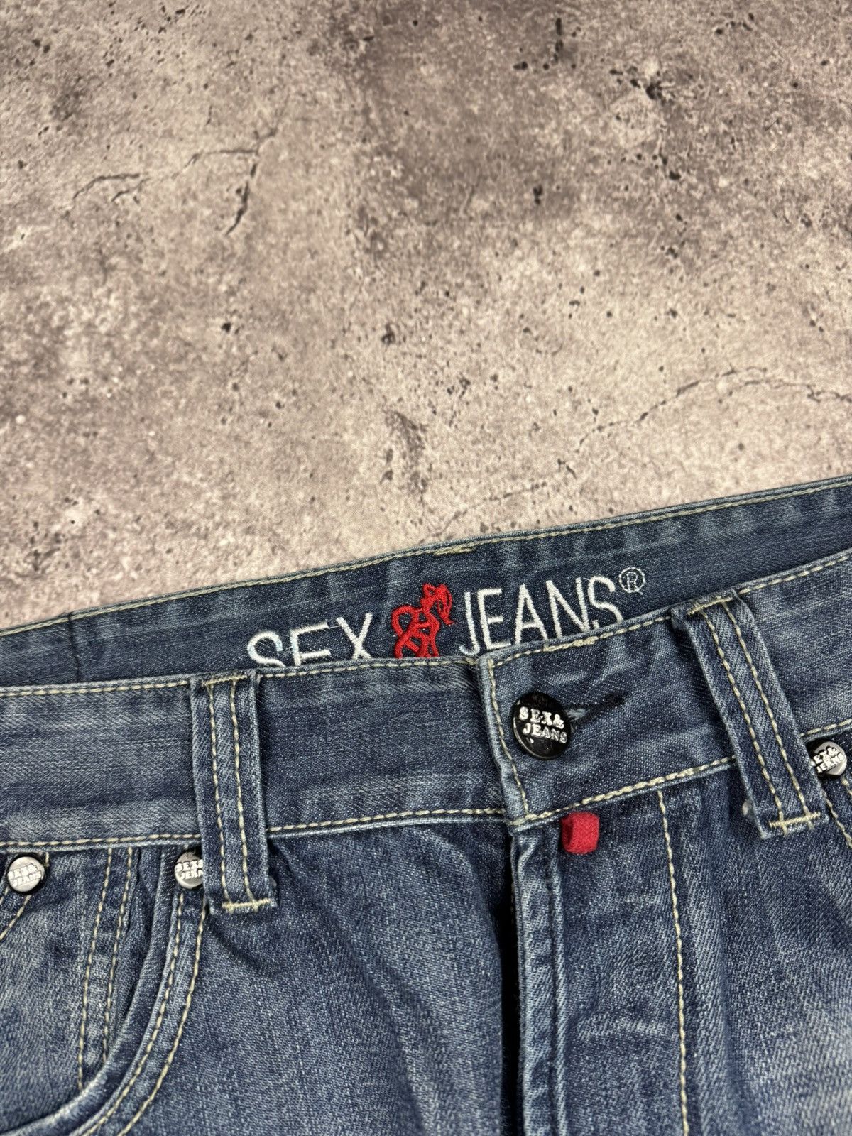 Japanese Brand Y2K Faded Sex Jeans Japanese lgb if6was9 style Avant Garde Size US 36 / EU 52 - 4 Thumbnail