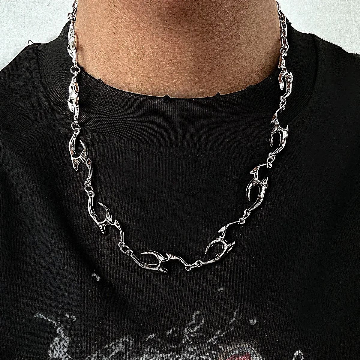 Vintage Hip Hop Titanium Steel Necklace Size ONE SIZE - 1 Thumbnail