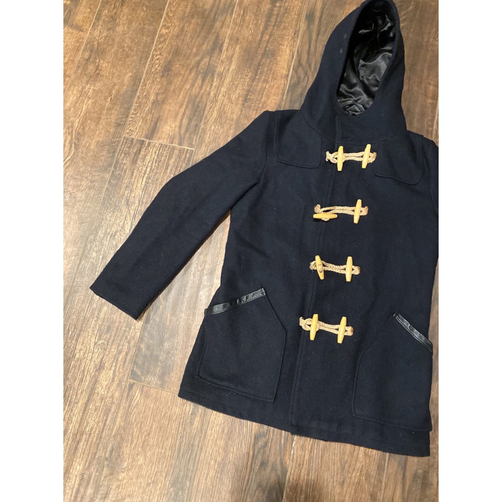 Schott SCHOTT NYC Wool Duffle Coat Blue Hood Toggle Buttons Hood Canada Womens Small Satin Lining Winter Coat Vintage No Size S / US 4 / IT 40 - 3 Thumbnail