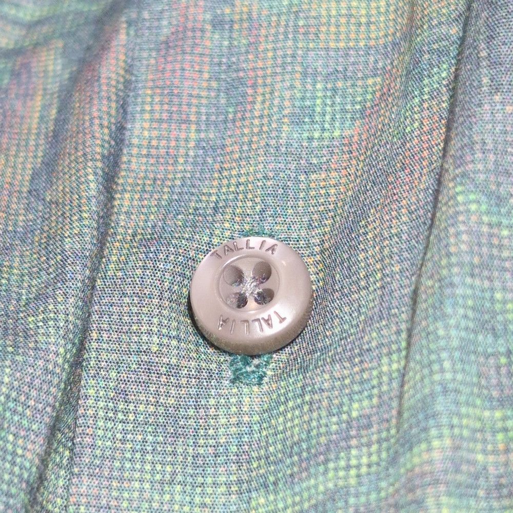 Tallia Green Patterned Multi Tone Button-Up Shirt By Tallia Sz XL Size US XL / EU 56 / 4 - 5 Thumbnail