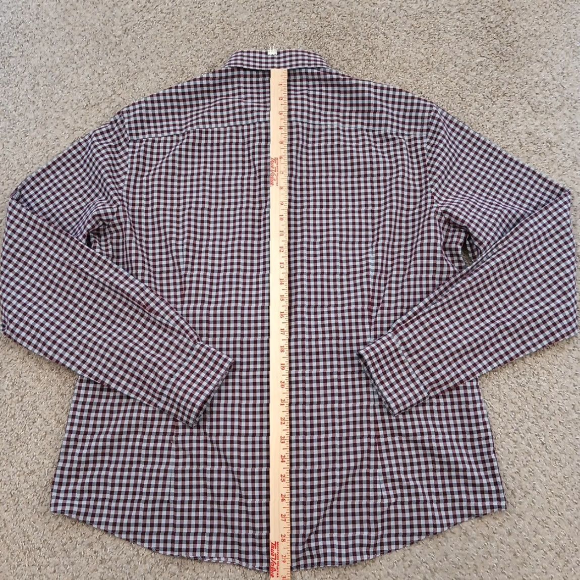Van Heusen Van Heusen Shirt Mens XL Extra Slim Purple Plaid Long Sleeve Button Up Size US XL / EU 56 / 4 - 5 Thumbnail