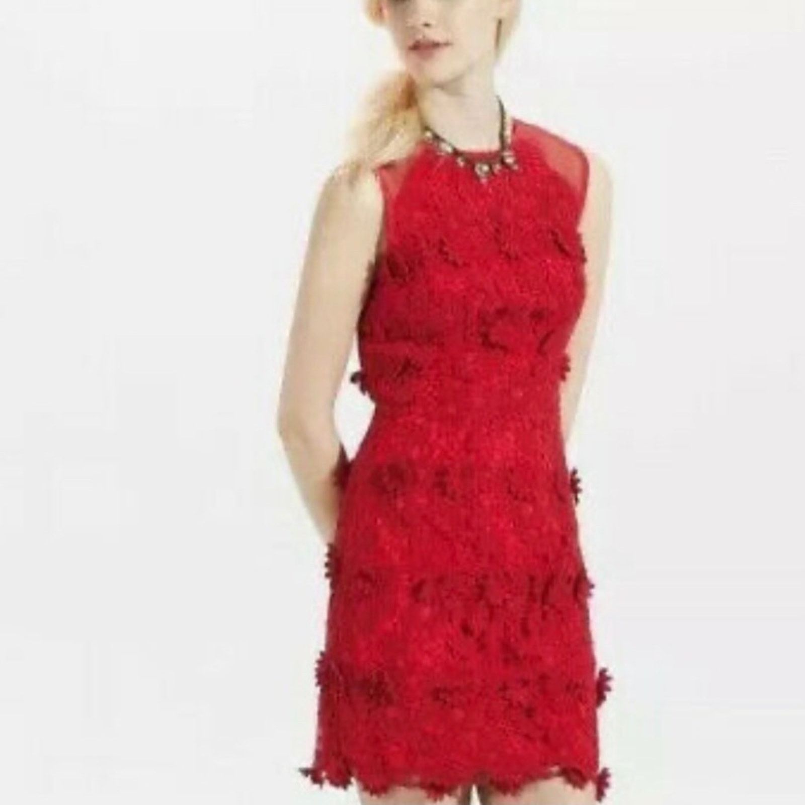Anthropologie Anthropologie Thistlepearl red floral lace mini dress size 4 Size S / US 4 / IT 40 - 3 Thumbnail
