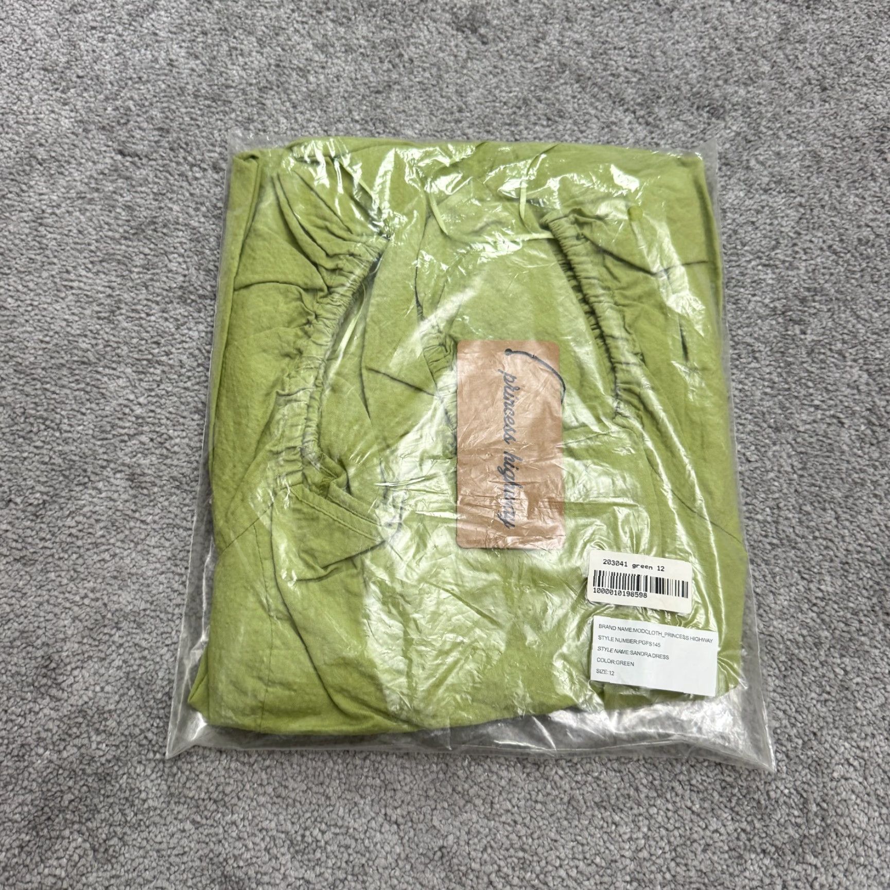 Vintage Princess Highway A-Line Mini Dress Women 12 Green Puff Sleeve Casual Bohemian Size XL / US 12-14 / IT 48-50 - 2 Thumbnail