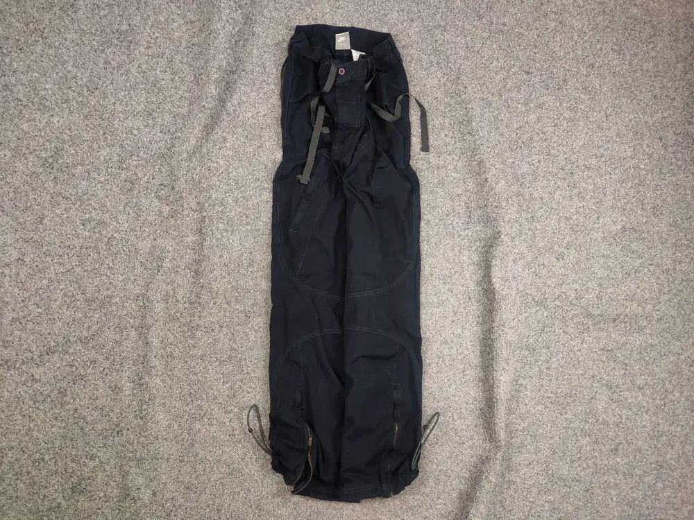 Vtg Nike Baggy Cargo Zip Logo drawstrings Pants Y2K Style