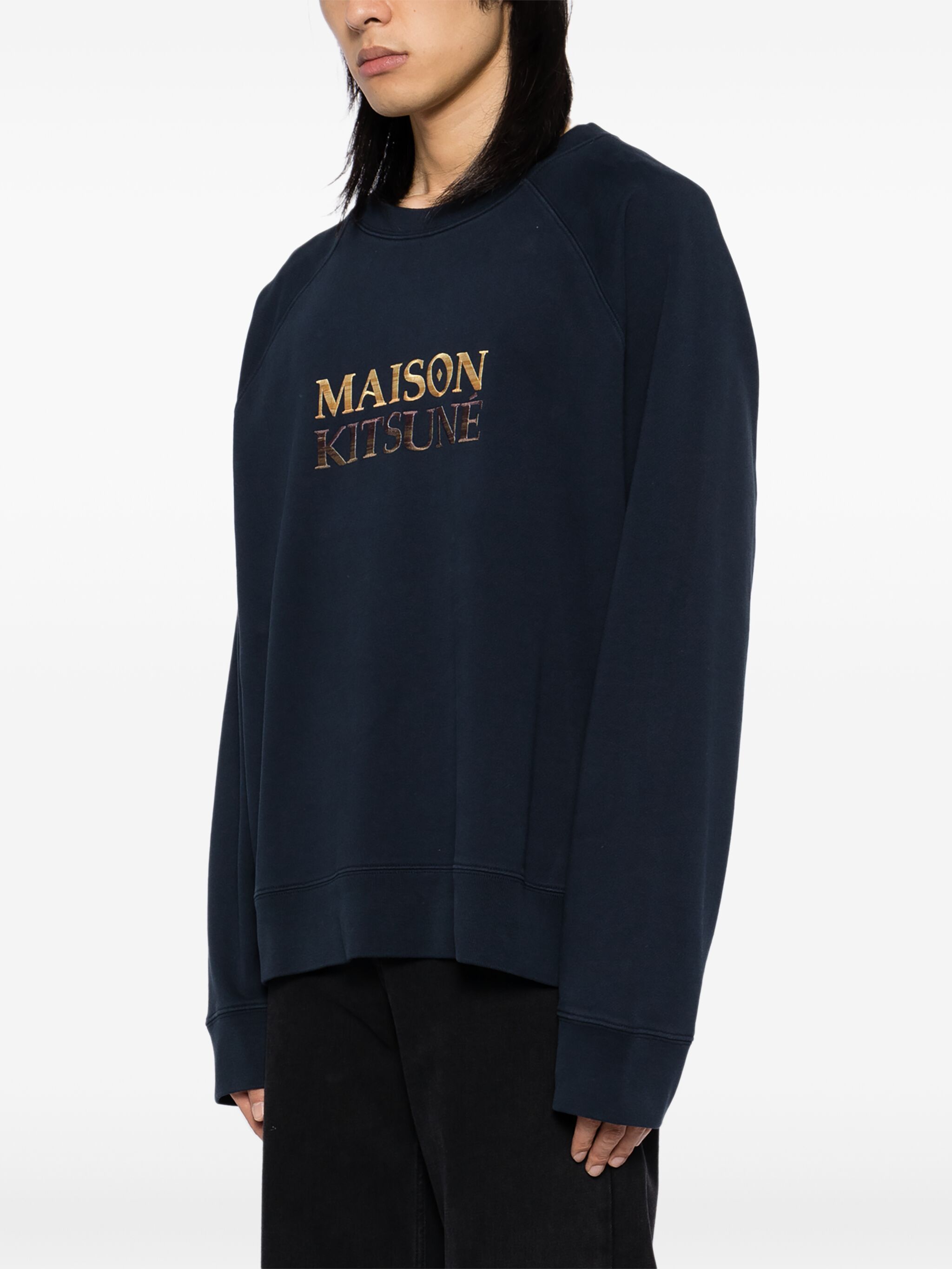 Maison Kitsune o1s22i1n1124 Oversized Sweatshirt in Blue Size US XL / EU 56 / 4 - 3 Thumbnail