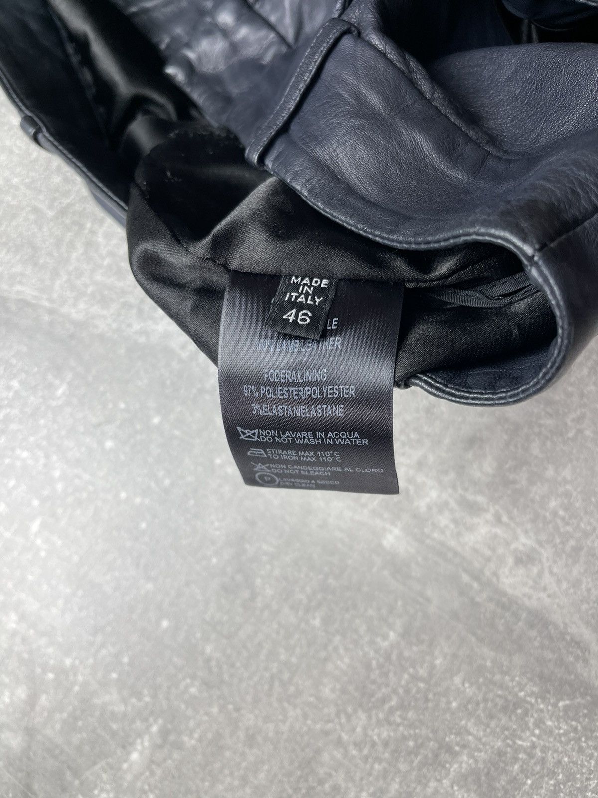 Genuine Leather × Ilaria Nistri Ilaria Nistri Avant Garde Leather Navy Blue Biker Pants Size 34" / US 12 / IT 48 - 10 Thumbnail