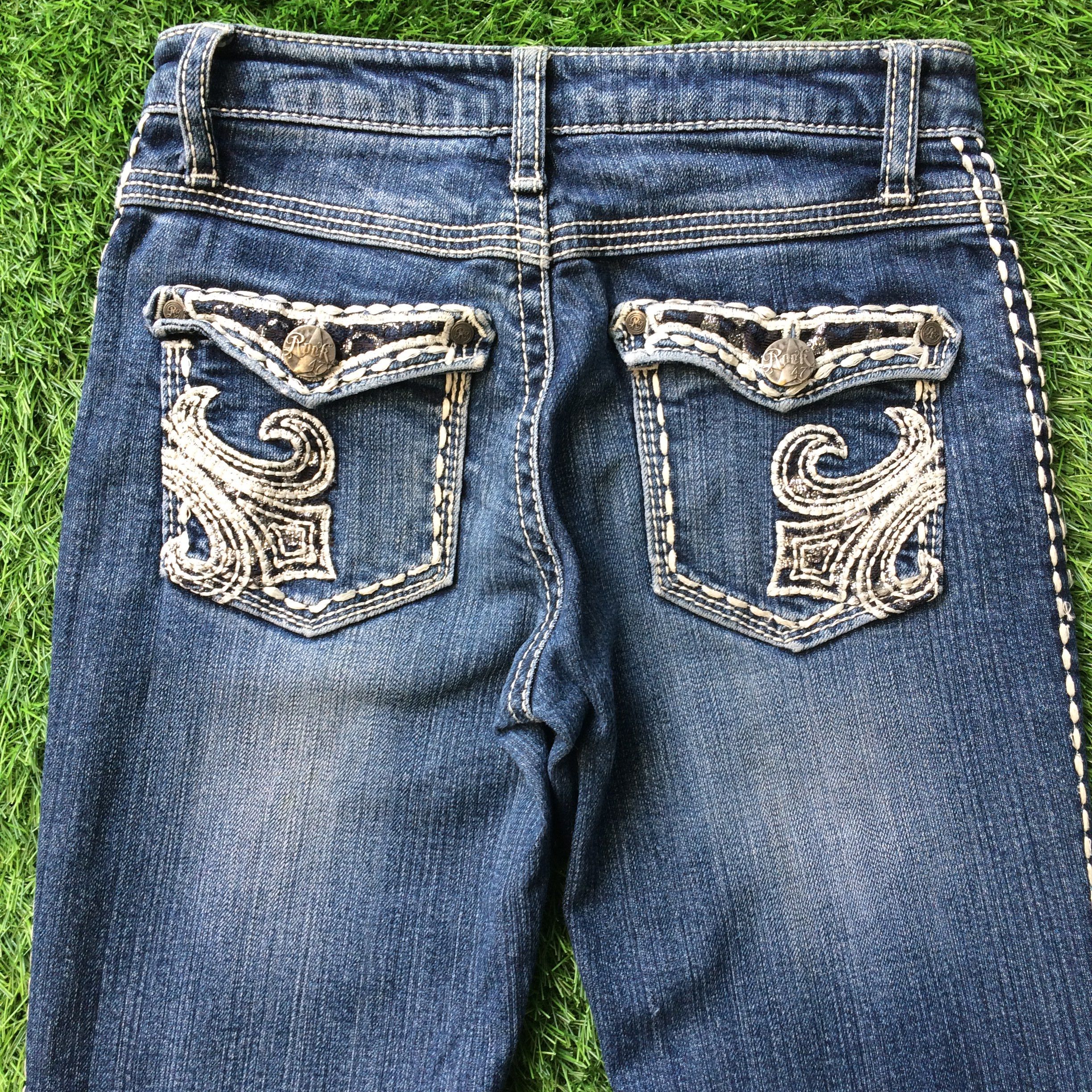 Japanese Brand Low Rise Bootcut Jeans D-793 Size 24" / US 00 / IT 34 - 4 Thumbnail