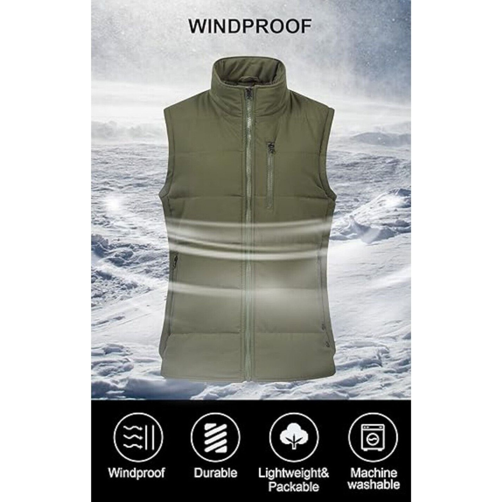 & Other Stories Chrisuno Women's Winter Vests Quilted Puffer 2X Army Green Size XXL / US 16-18 / IT 52-54 - 3 Thumbnail