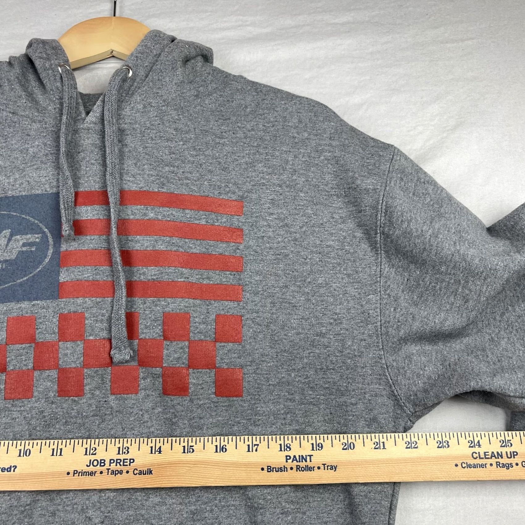 Vintage FMF Hoodie Mens Large Gray Sweatshirt Fleece Pullover Flying Machine Factory Graphic Print Hooded Pockets Logo Size US L / EU 52-54 / 3 - 7 Thumbnail