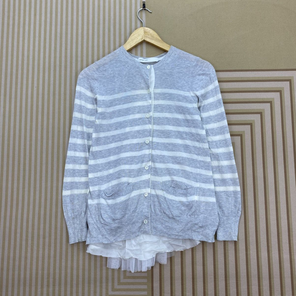 Japanese Brand 🫶 sacai luck Stripes Pattern back flare border cardigan Size US M / EU 48-50 / 2 - 1 Thumbnail
