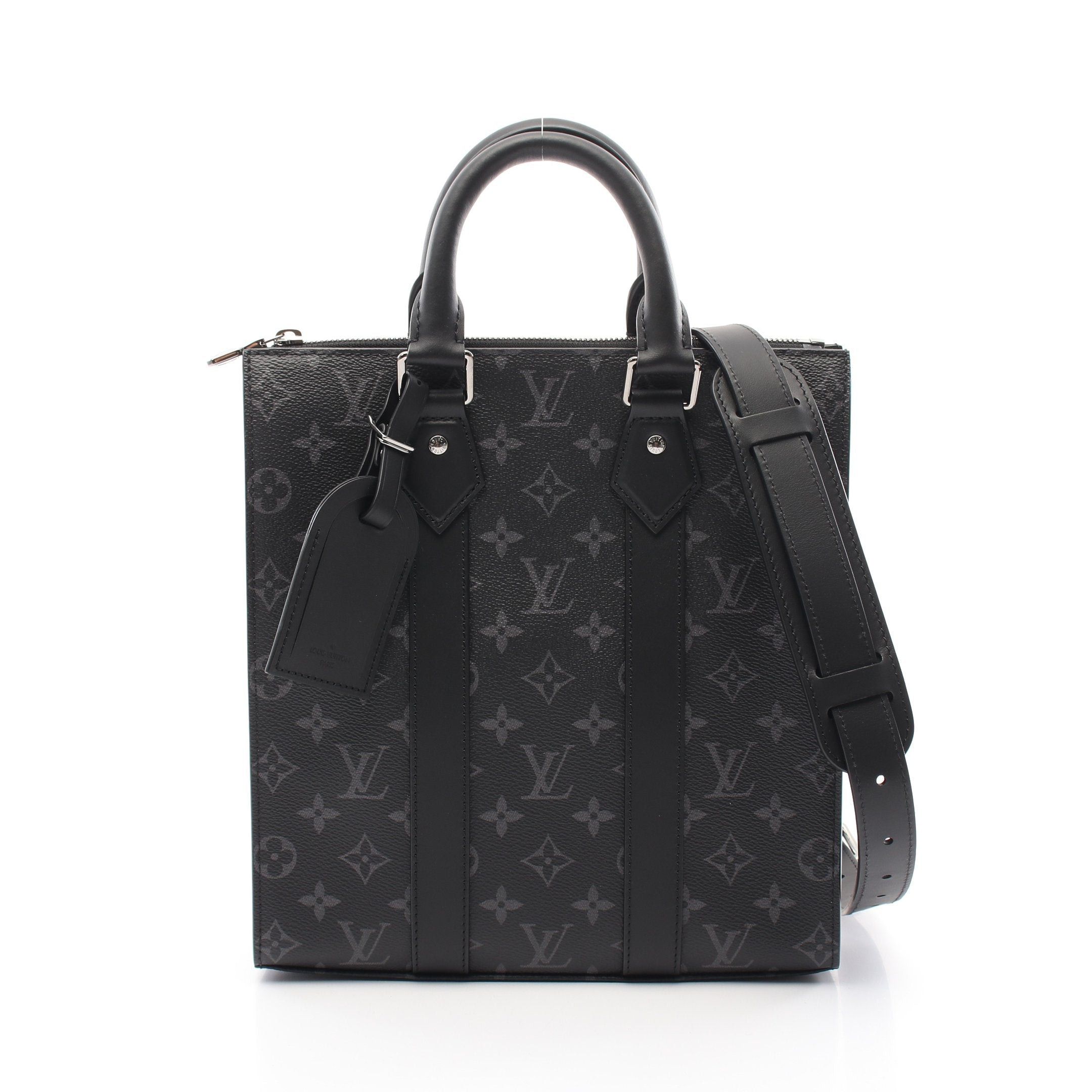 Louis Vuitton Louis Vuitton Sac Plat Cloth Monogram Eclipse Handbag Leather Black Size ONE SIZE - 1 Thumbnail