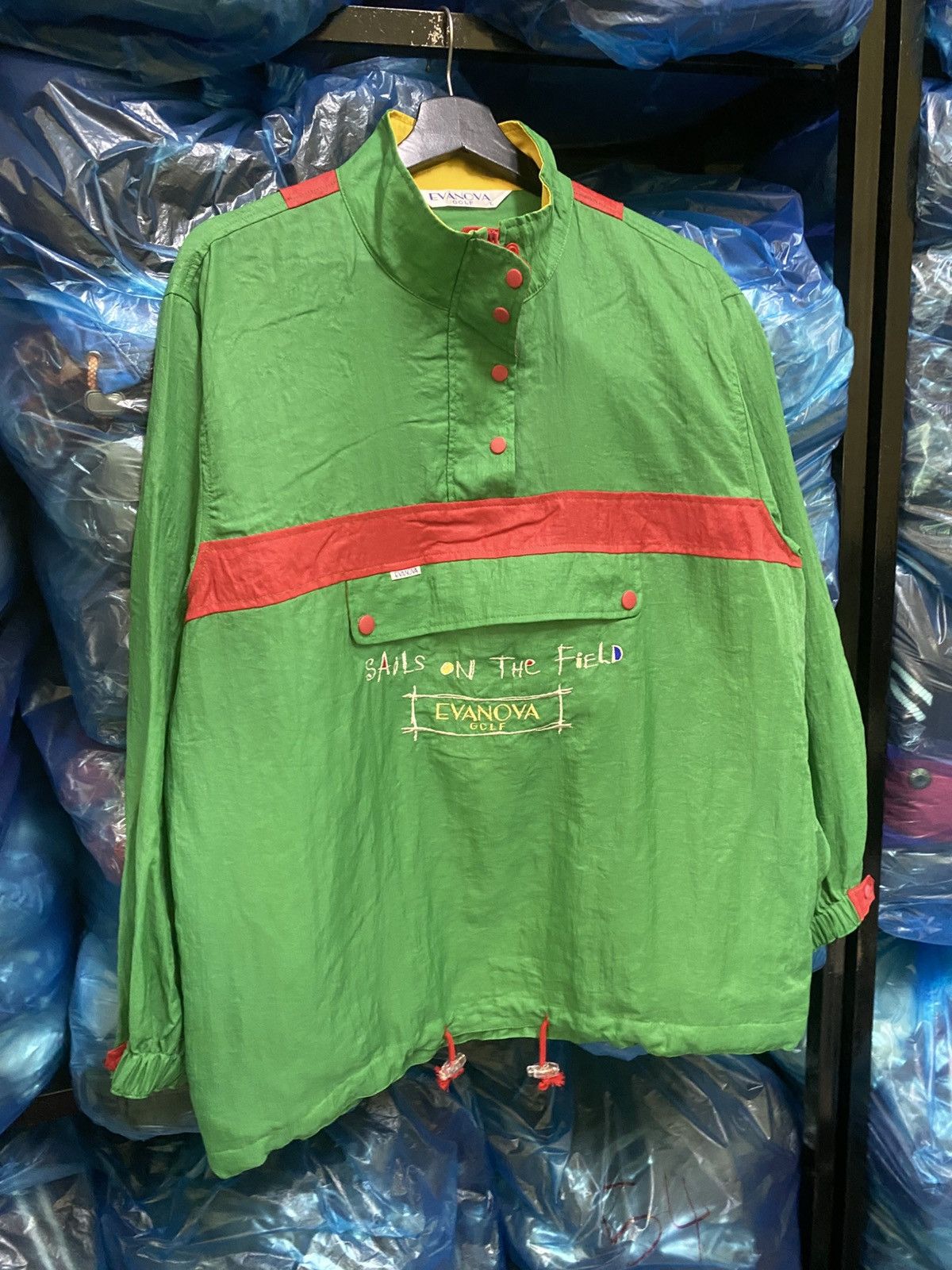 Vintage EVANOVA Golf Sails on the Field Green Pullover Jacket Size US L / EU 52-54 / 3 - 3 Thumbnail