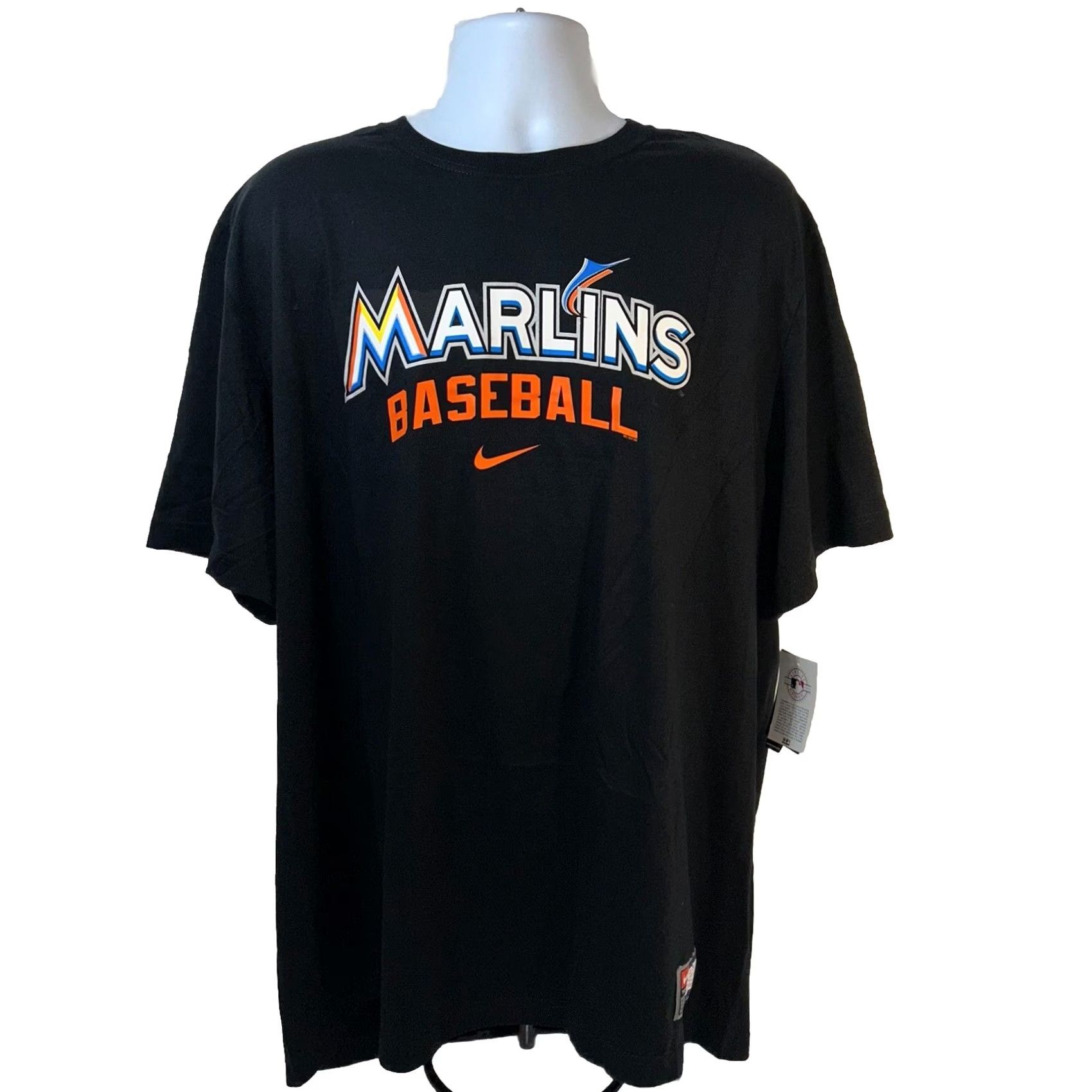 Nike Nike Miami Marlins Shirt Men 3XL Black Logo Baseball Short Sleeve Modern Crew Neck NWT Dead Stock 2012 Size US XXL / EU 58 / 5 - 2 Thumbnail