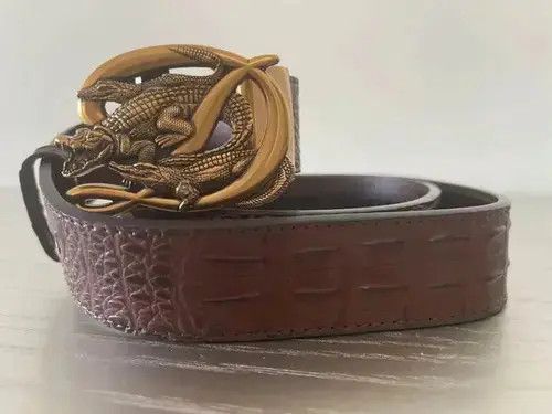 VIBE belt with crocodiles on a plaque Size 42 - 2 Thumbnail