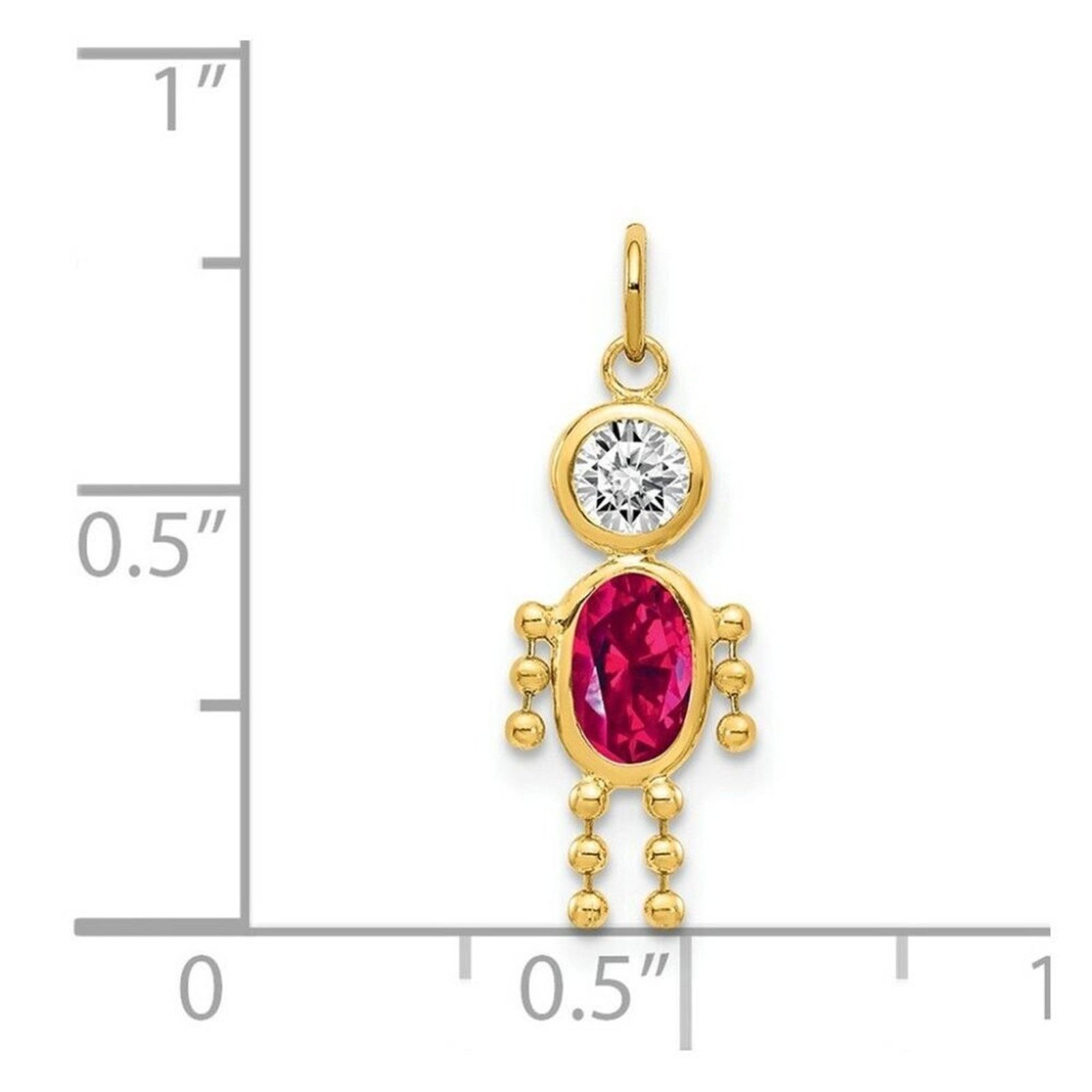 Vintage 14K Yellow Gold Boy Girl Birth Stone Charm Pendant Vintage Size ONE SIZE - 7 Thumbnail