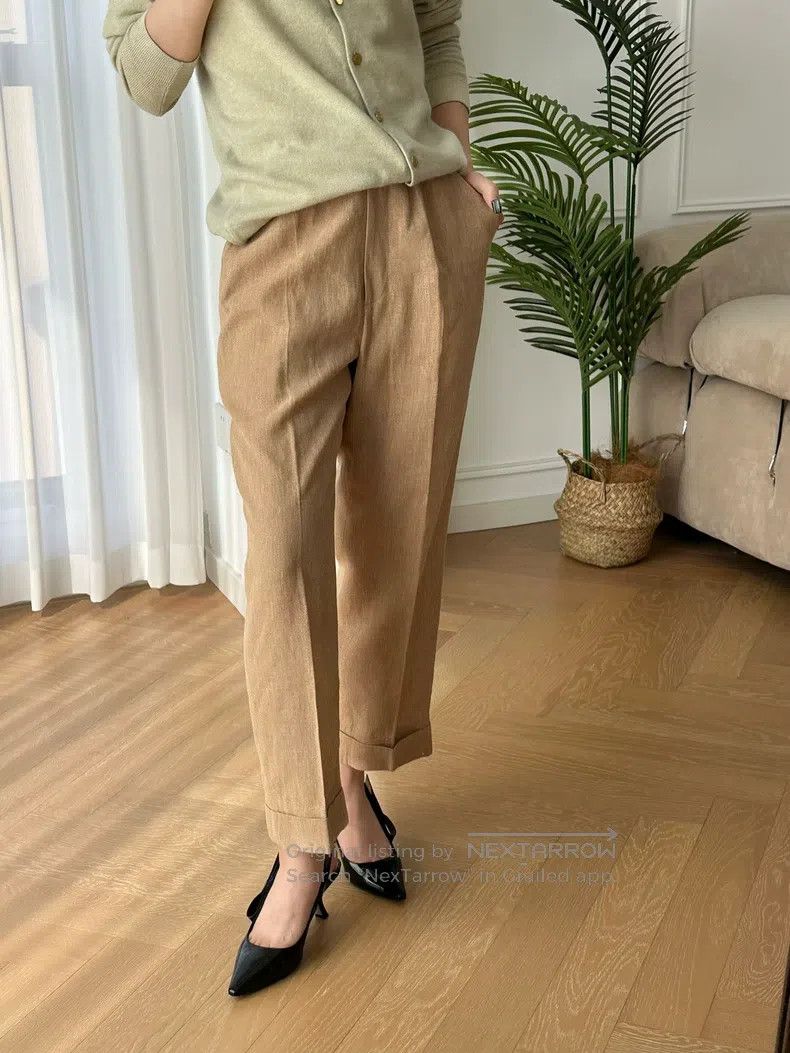 Chanel Chanel 98 linen pure colour draped suit pencil pants Size 25" / US 0 / IT 36 - 2 Thumbnail