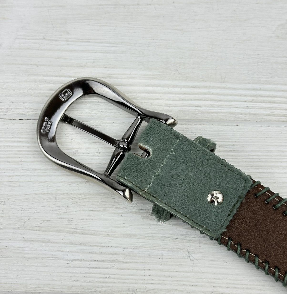 Ralph Lauren Ralph Gladen Genuine Leather Green Belt 100 cm Made in Italy Size ONE SIZE - 4 Thumbnail