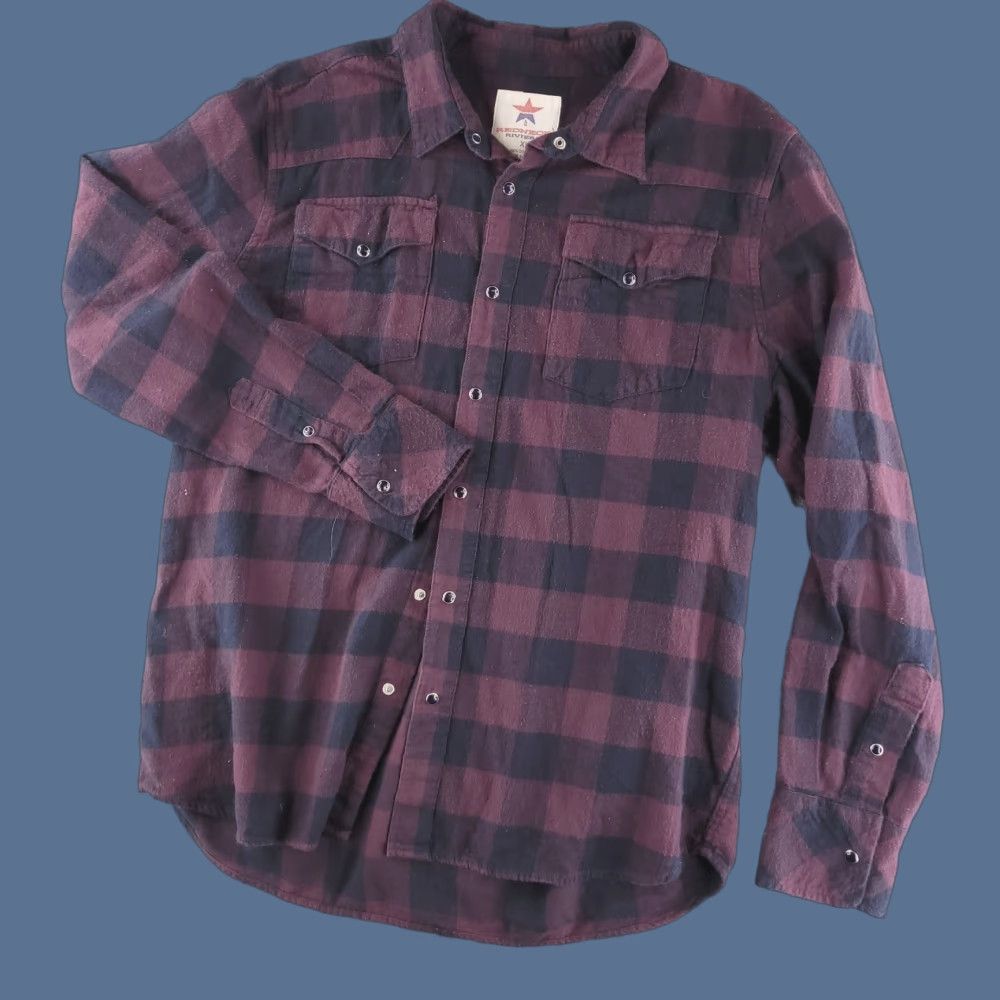 Rivieras Redneck Riviera Shirt Mens XL Red Black Flannel Long Sleeve Button UP Check Size US XL / EU 56 / 4 - 1 Thumbnail