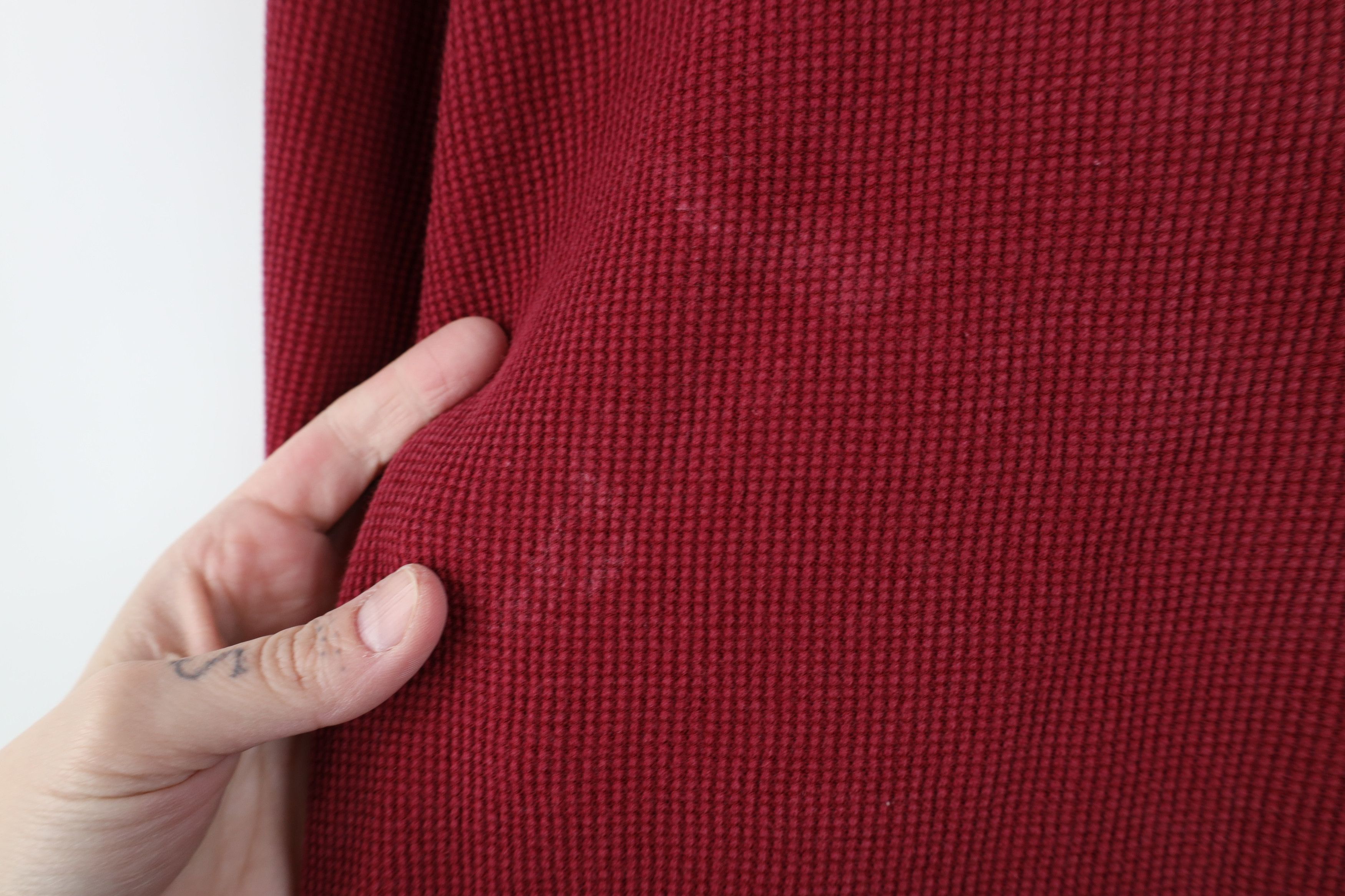 Vintage Vintage 90s Streetwear Waffle Knit Henley T-Shirt Red Size US M / EU 48-50 / 2 - 10 Thumbnail