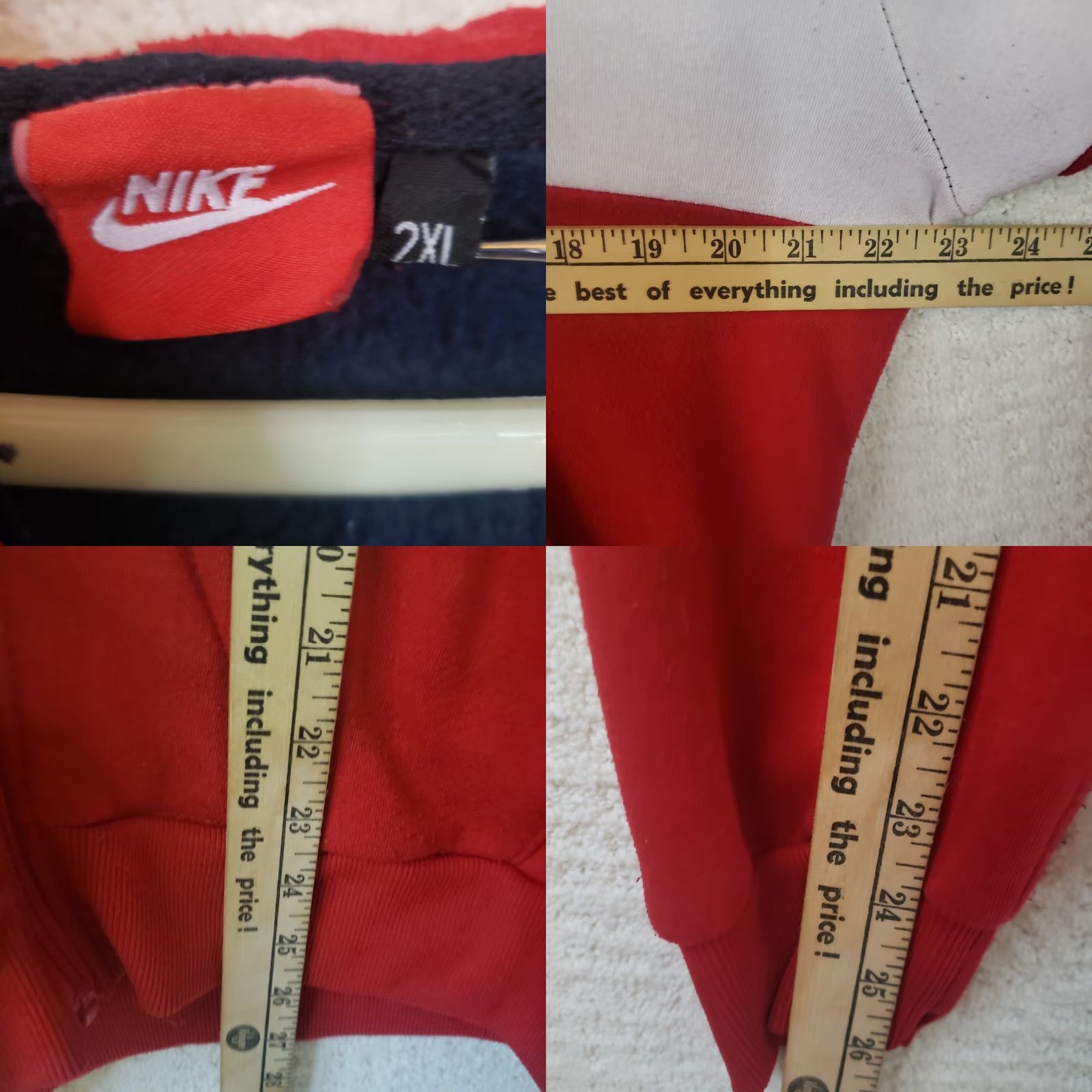 Nike Nike Women's 2XL Vintage Track Jacket Red White Blue Full Zip Pockets Swoosh USA Size XXL / US 16-18 / IT 52-54 - 10 Thumbnail