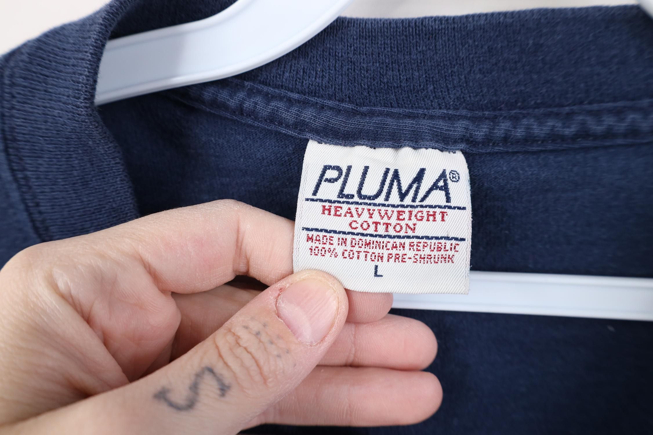Vintage Vintage 90s Streetwear Blank Heavyweight Cotton T-Shirt Blue Size US L / EU 52-54 / 3 - 7 Thumbnail