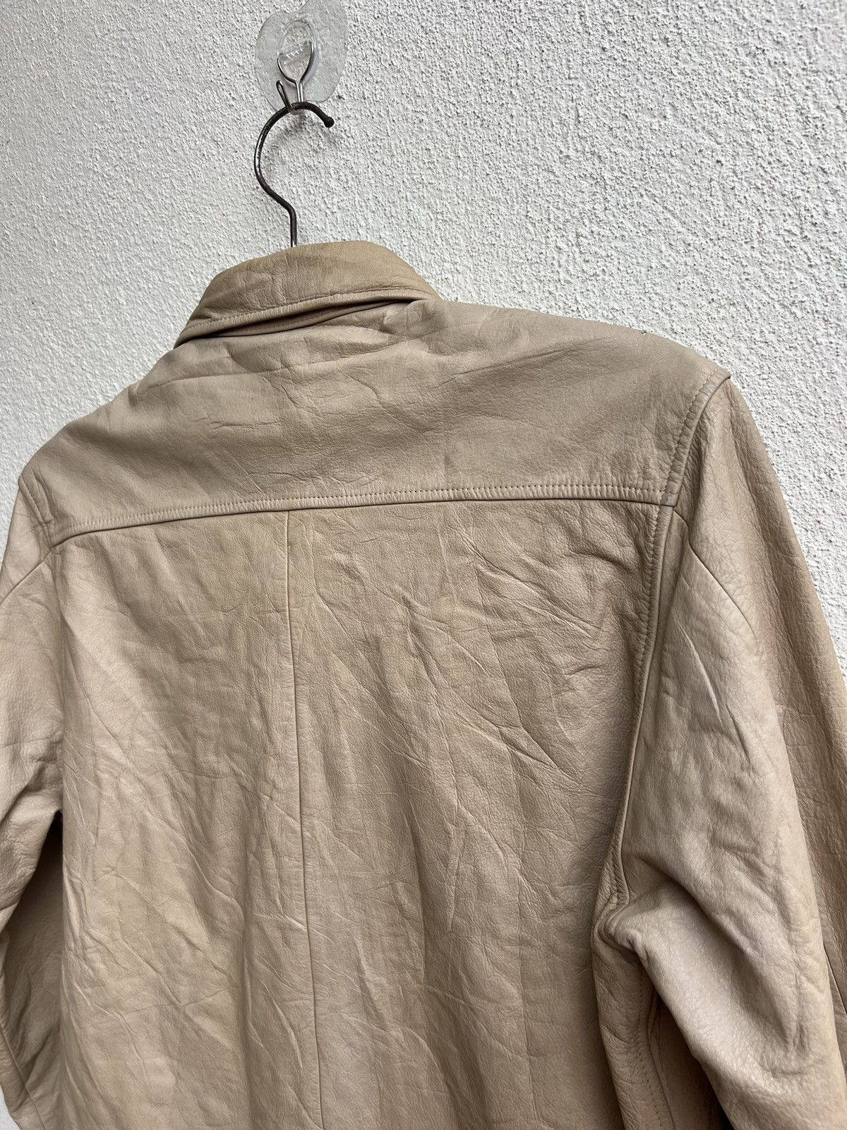 Leather Vintage Kazutaka Kato KAKA Fade Patina Cowhide Leather Shirt Size US M / EU 48-50 / 2 - 16 Thumbnail