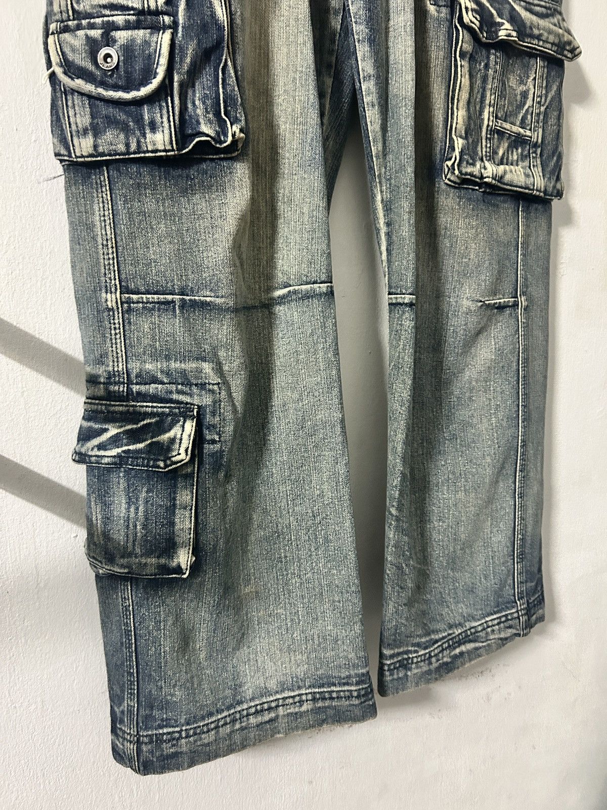 If Six Was Nine × Japanese Brand × Le Grande Bleu (L.G.B.) Emporio Cargo Multi Pocket Jeans Sick Acid Wash I6w9 Design Size US 37 - 2 Thumbnail