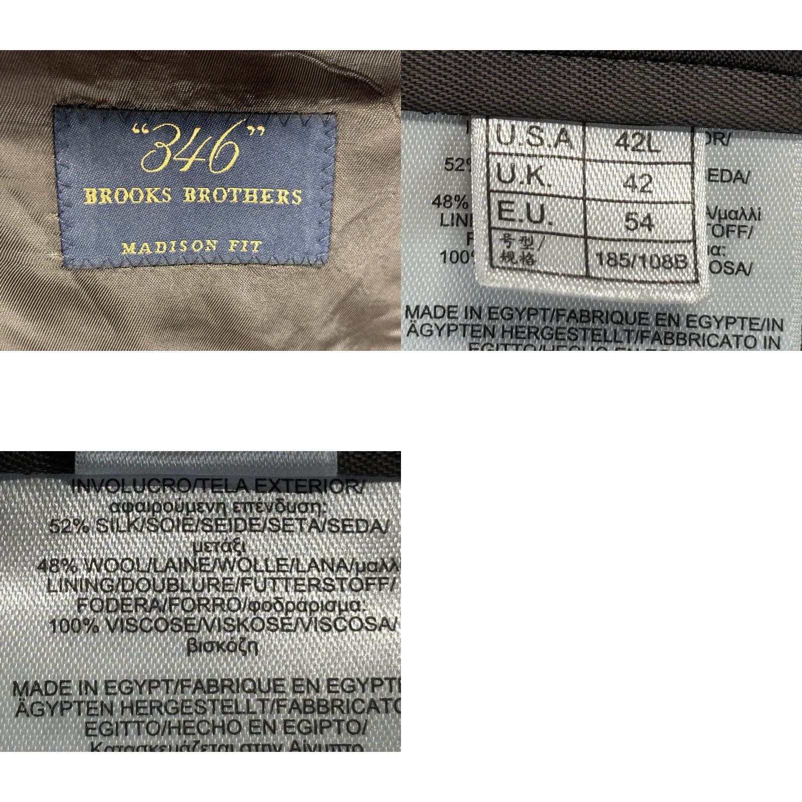 Brooks Brothers VINTAGE Brooks Brothers Blazer Mens 42L Silk Blend Houndstooth Classic Business Jacket Black White Size 40L - 8 Thumbnail