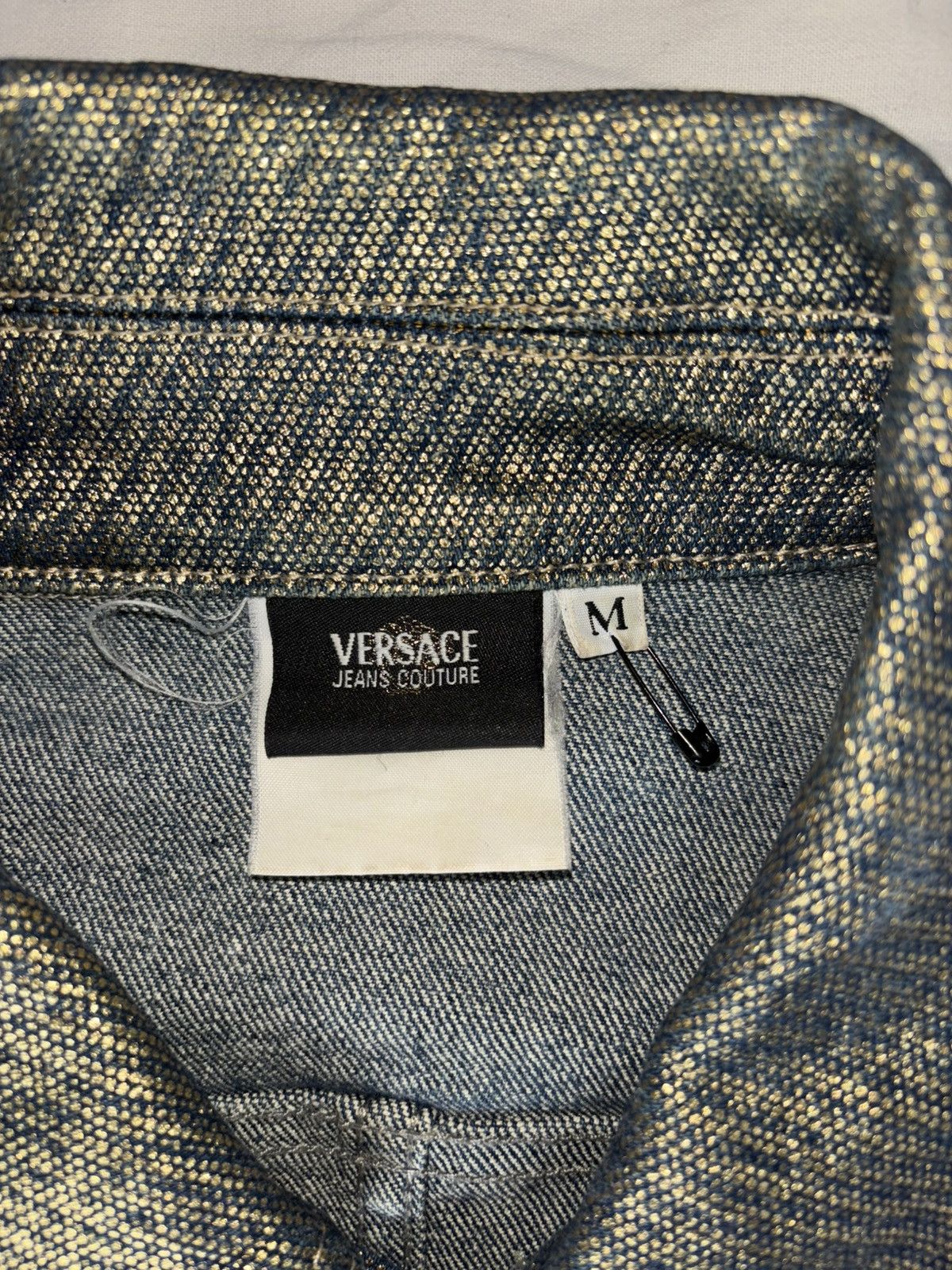 Versace Jeans Couture Denim golden reflective jacket Size M / US 6-8 / IT 42-44 - 4 Thumbnail