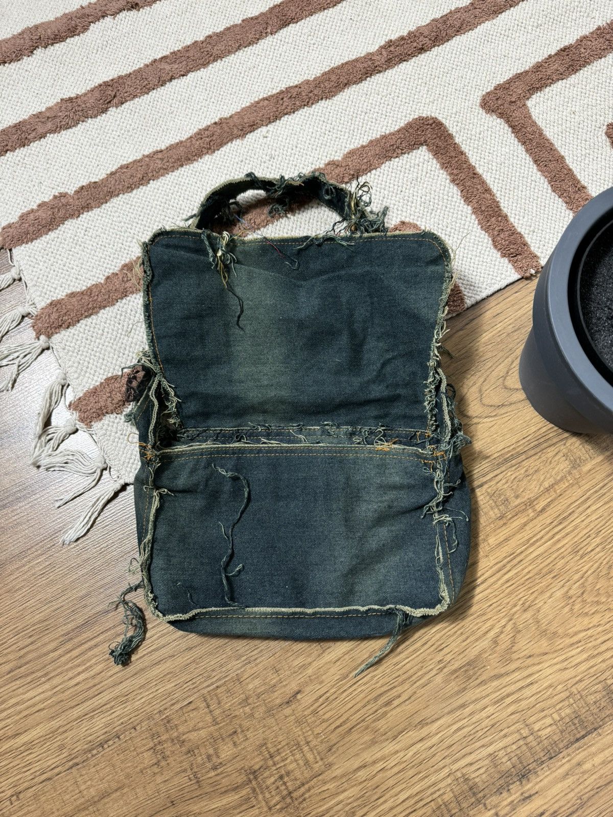 Vintage VINTAGE DISTRESSED WASHED DENIM LACE BAG Size ONE SIZE - 4 Thumbnail