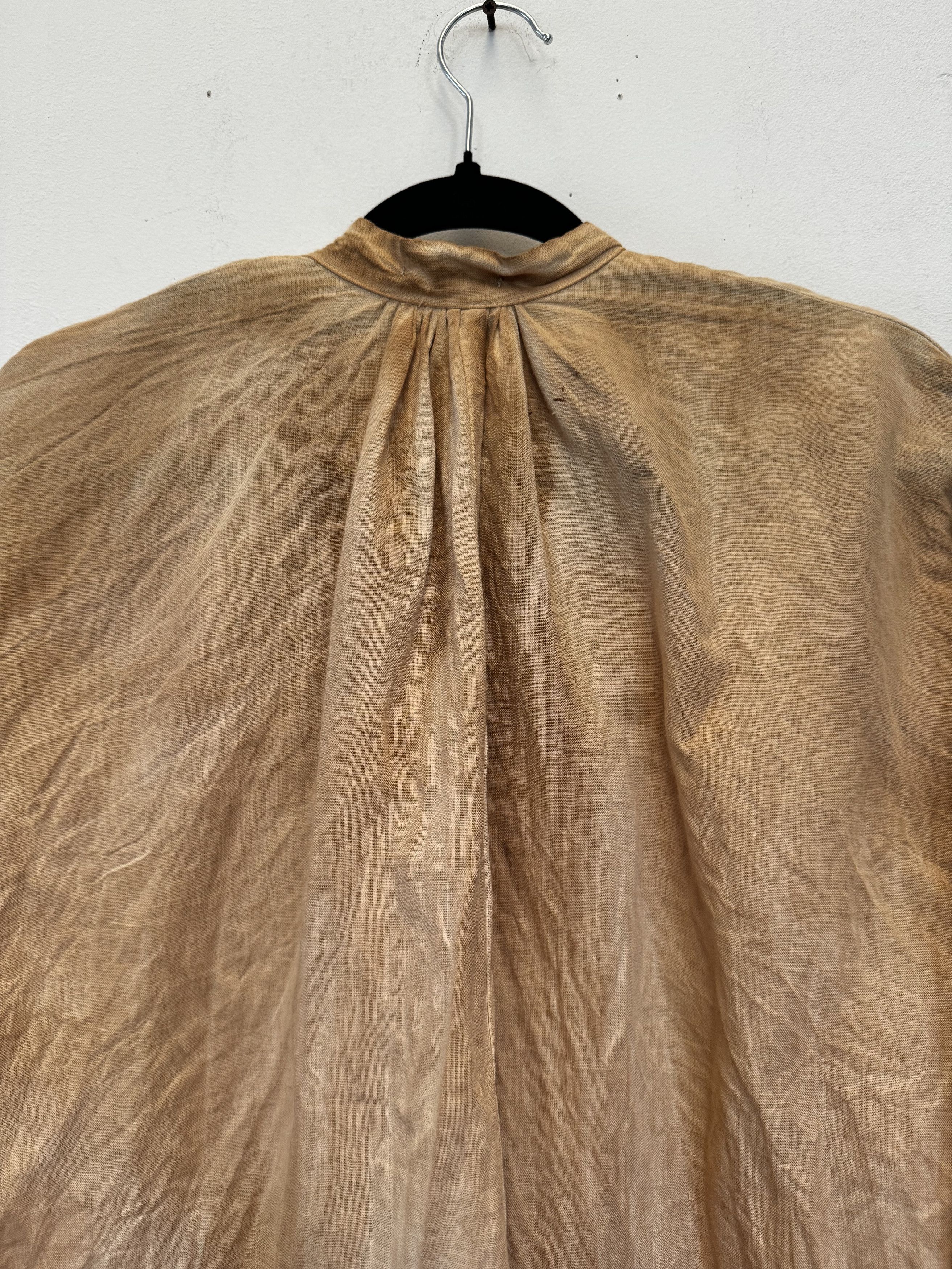Mavranyma Loose linen dress dyed with coffee Size M / US 6-8 / IT 42-44 - 3 Thumbnail