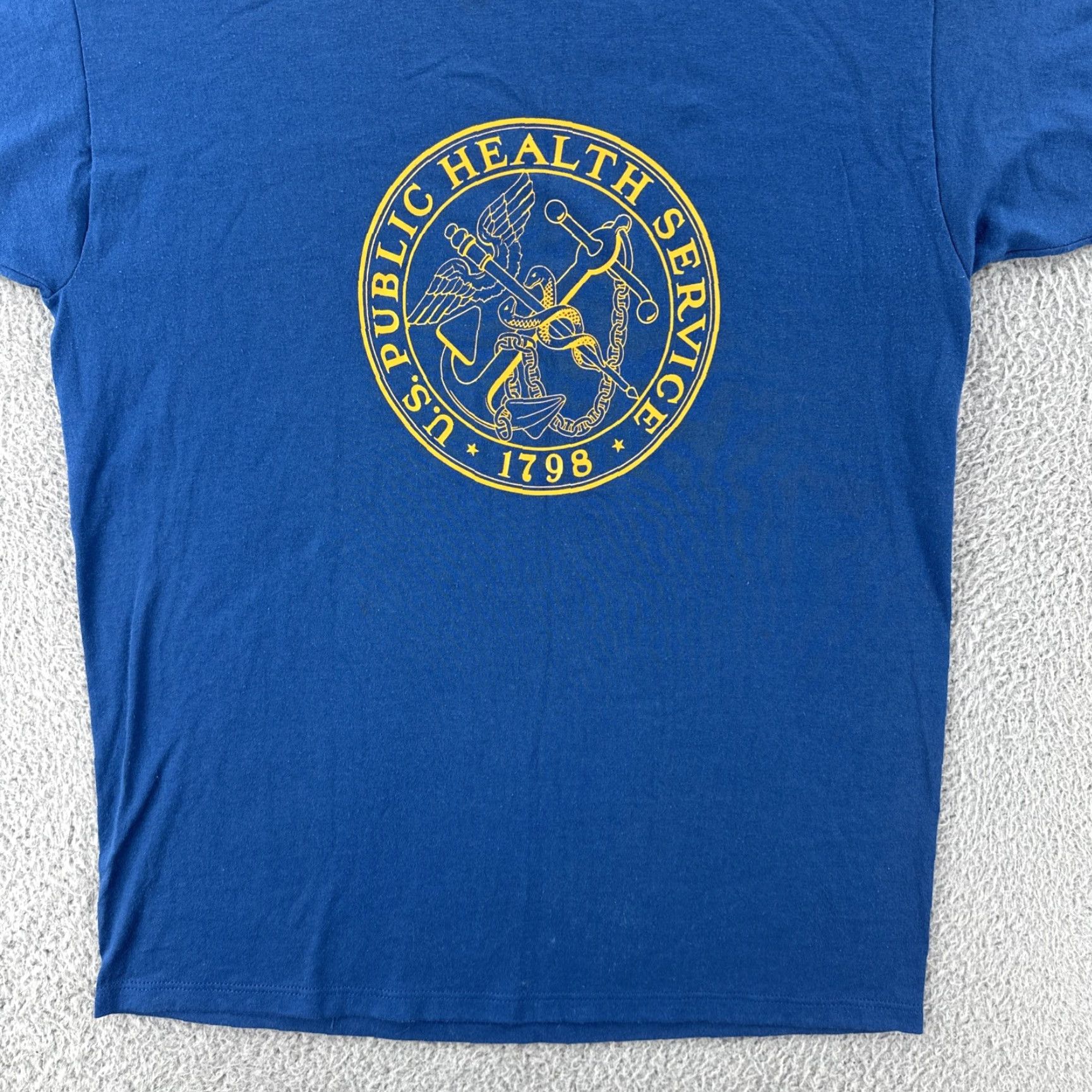 Jerzees VINTAGE Jerzees T-Shirt USA Public Health Service Blue Single Stitch Crew Neck Short Sleeve L Men Size US L / EU 52-54 / 3 - 4 Thumbnail